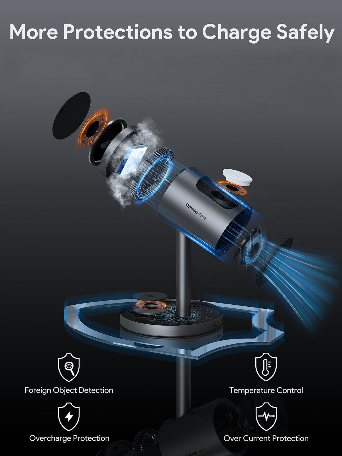 AUKEY LC-MC311A MagFusion 3 in 1 Wireless Charger Pro Qi2 Active Cooling Wireless Charging Station