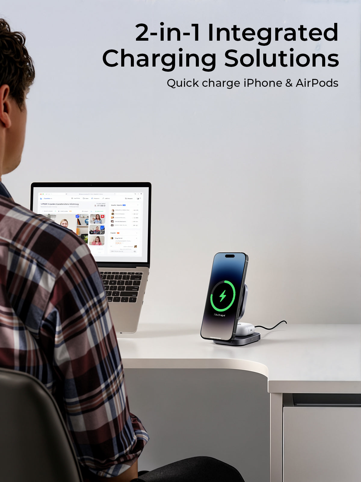 AUKEY MagFusion L Qi2 2-in-1 Foldable Magnetic Fast Wireless Charging Station LC-MC211