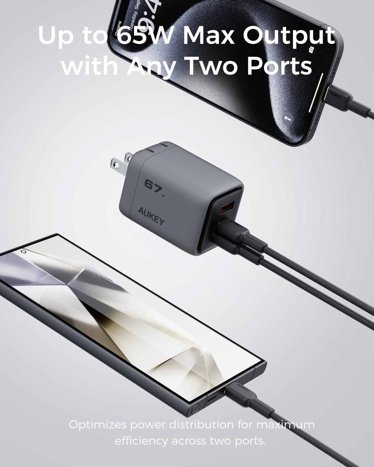 AUKEY Comet Mix 3 67W PD Wall Charger with GaN Technology PA-C3