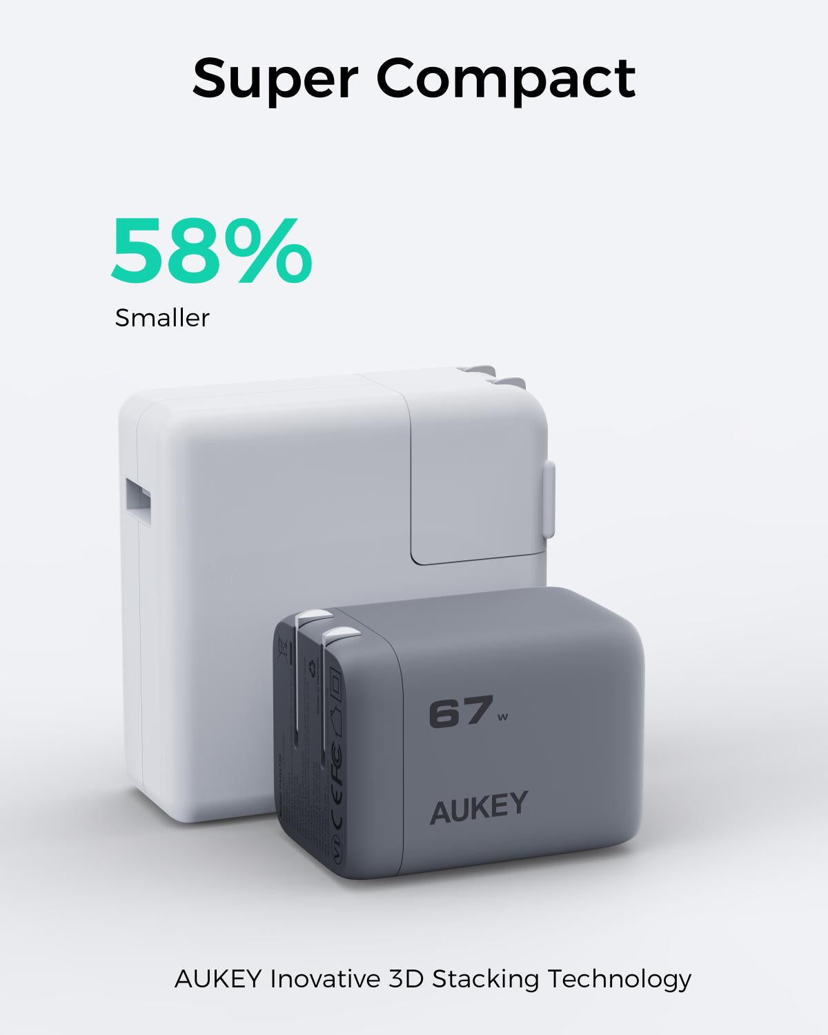 AUKEY Comet Mix 3 67W PD Wall Charger with GaN Technology PA-C3