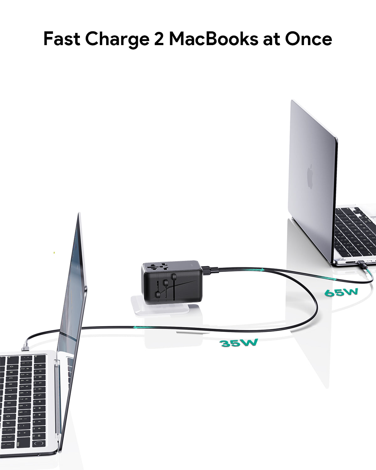 Adaptateur universel Travel Mate 100 W GaN avec ports USB