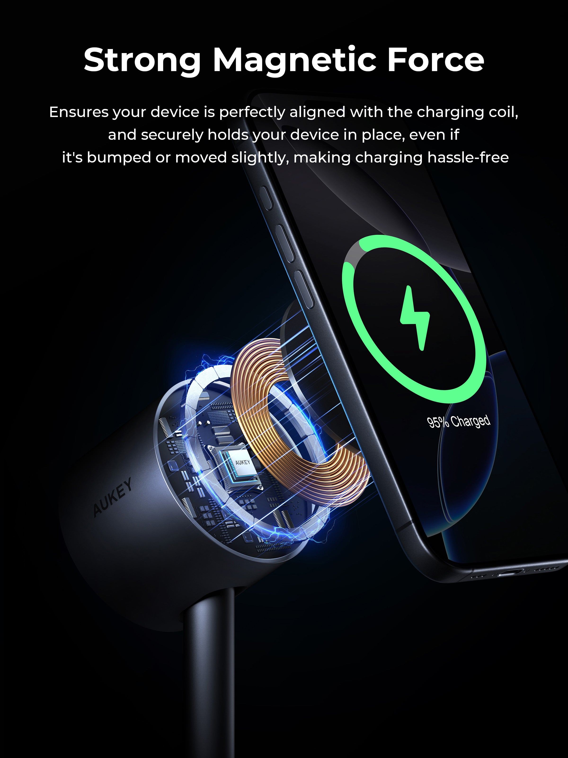 (Pre-order) AUKEY LC-MC213 Qi2.2 MagFusion 2X 2-in-1 Magnetic Wireless Charger (Wall Charger Not Included)