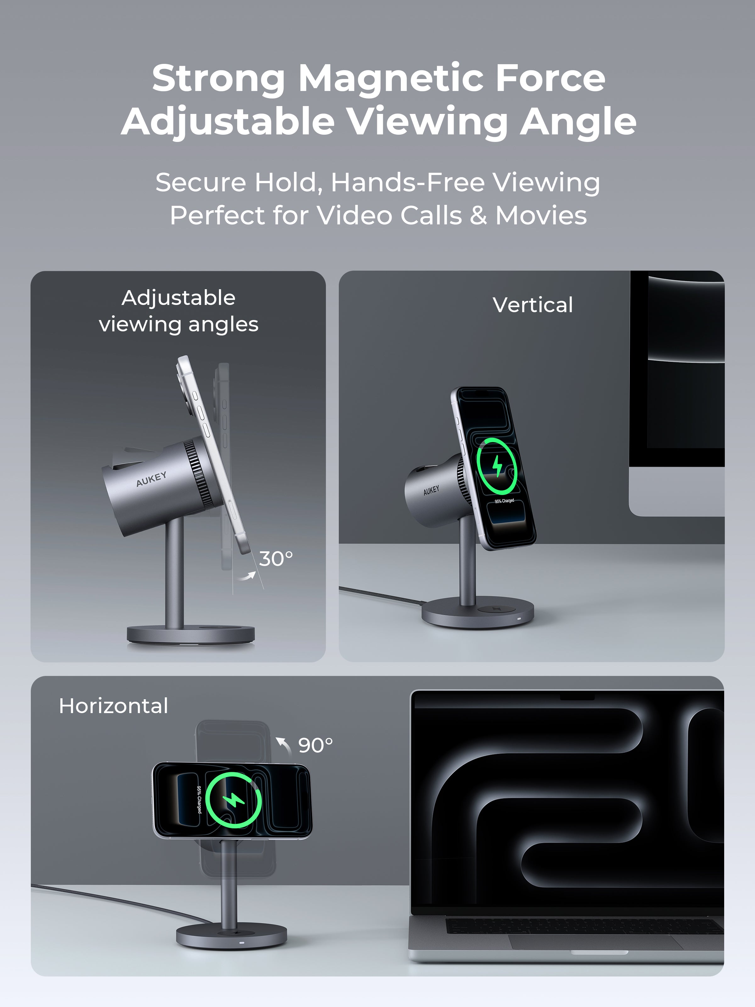 AUKEY MagFusion 3-in-1 Pro Plus Magnetic Wireless Charger with Active Cooling System LC-MC311AP