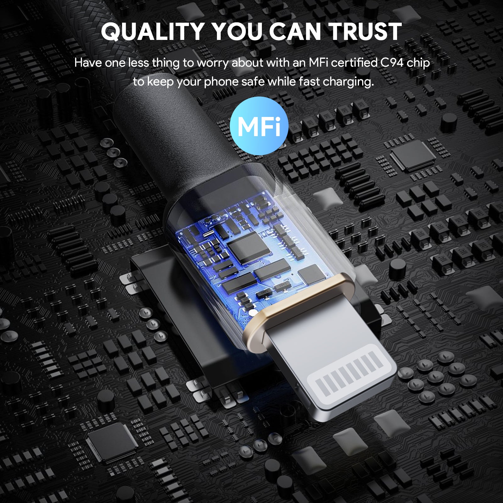 AUKEY CB-KCL1 Circlet CL Aramid Fiber Core USB-C to Lighting Cable Type C PD Cable for iOS