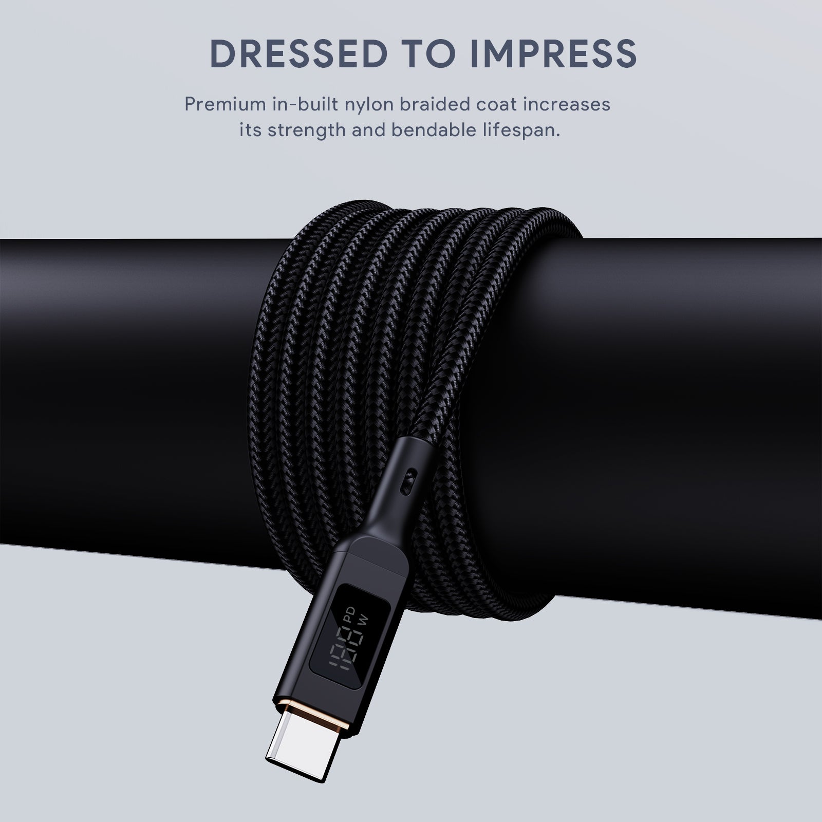 AUKEY CB-MCC101 | Câble USB-C vers USB-C LCD 100 W 1 m