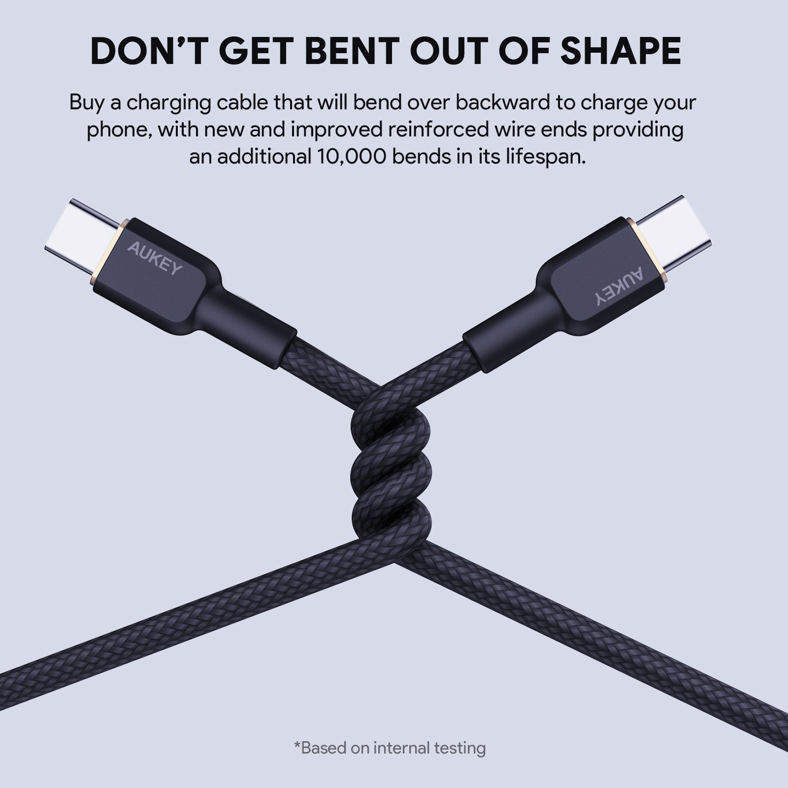 AUKEY CB-NCC Series Circlet CC 60W 1m   Nylon Braided USB-C to USB-C Cable