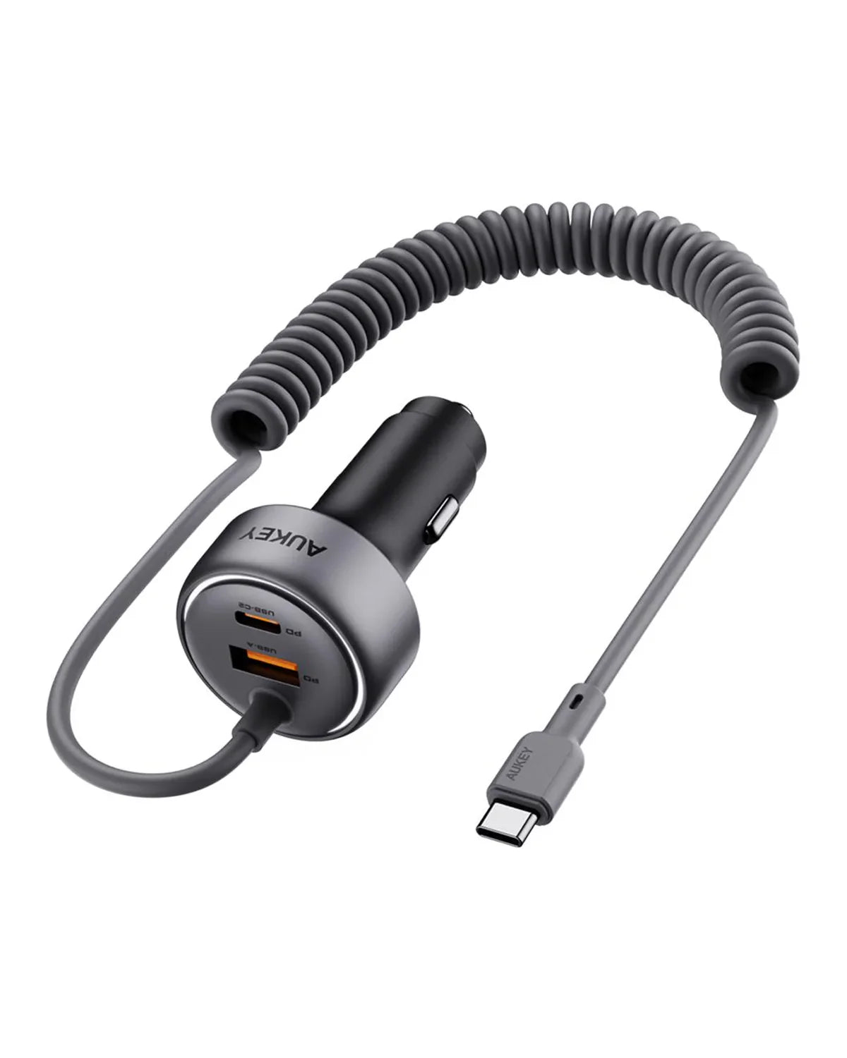 aukey cigarette charger AUKEY CC-P2 Pathfinder Sling 75W Fast Charging Car Charger with Built-in Cable aukey cigarette charger AUKEY CC-P2 Pathfinder Sling 75W Fast Charging Car Charger with Built-in Cable