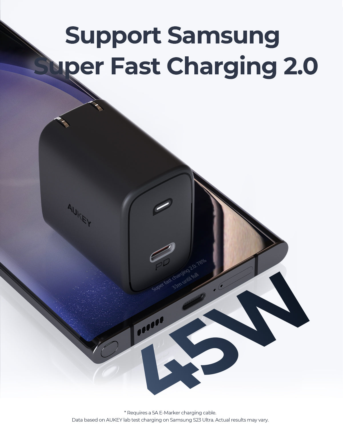 AUKEY PA-F4 Swift 45W PD Wall Charger with GaN Power Tech