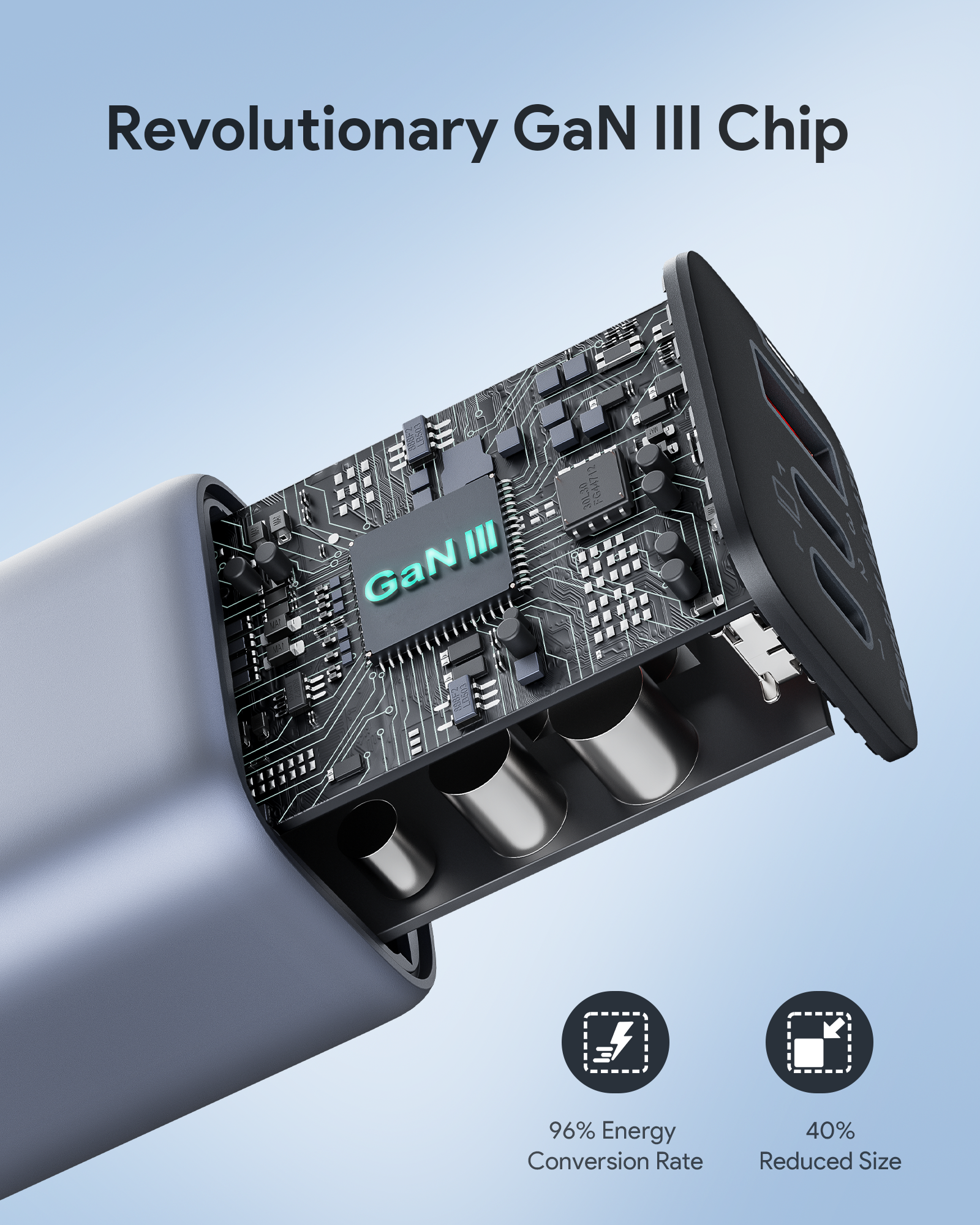 Chargeur mural 3 ports AUKEY PA-B6U 67 W UFCS