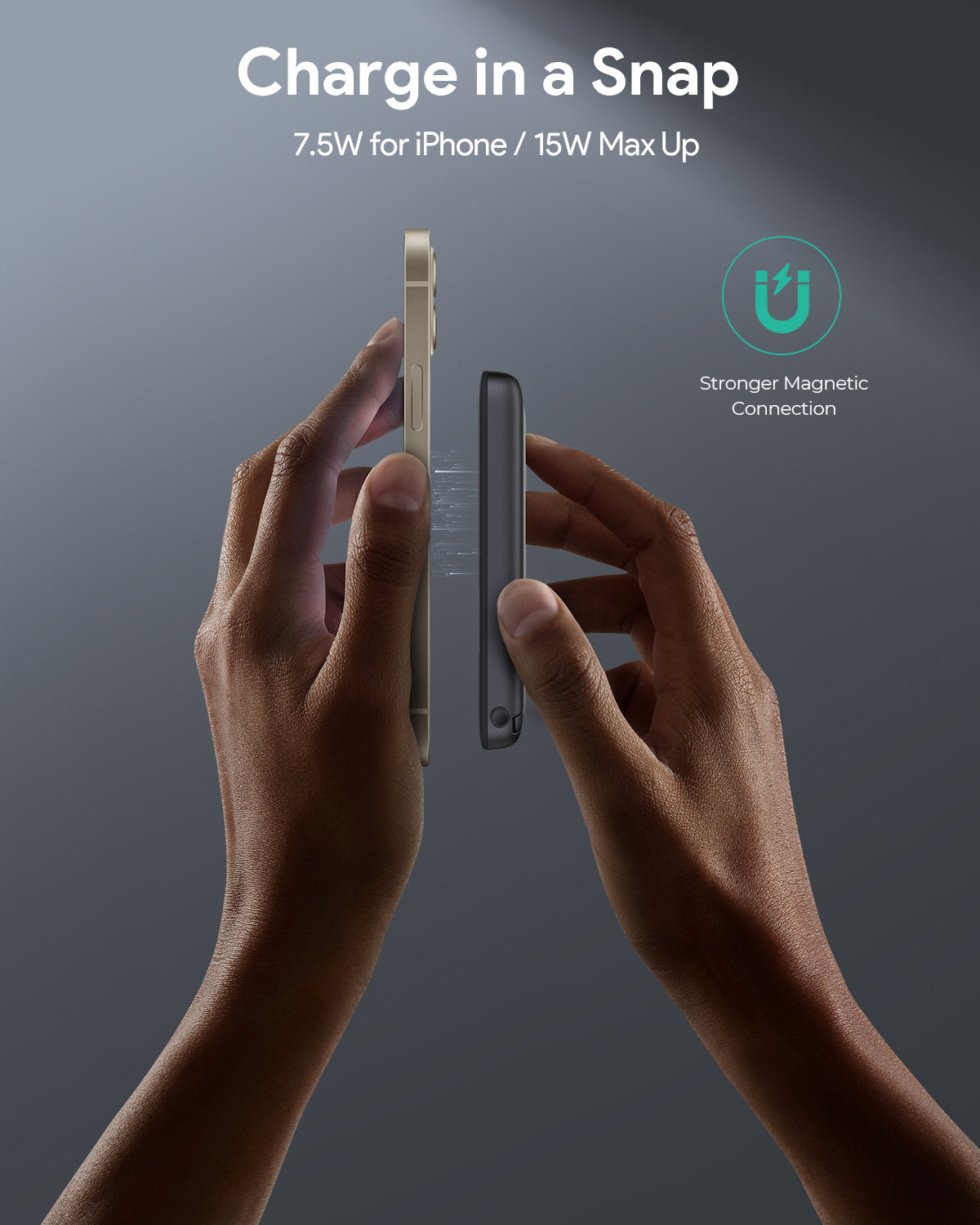 AUKEY MagFusion 10000 30W magnetic wireless charging power bank with strong magnetic connection and fast charging for iPhone