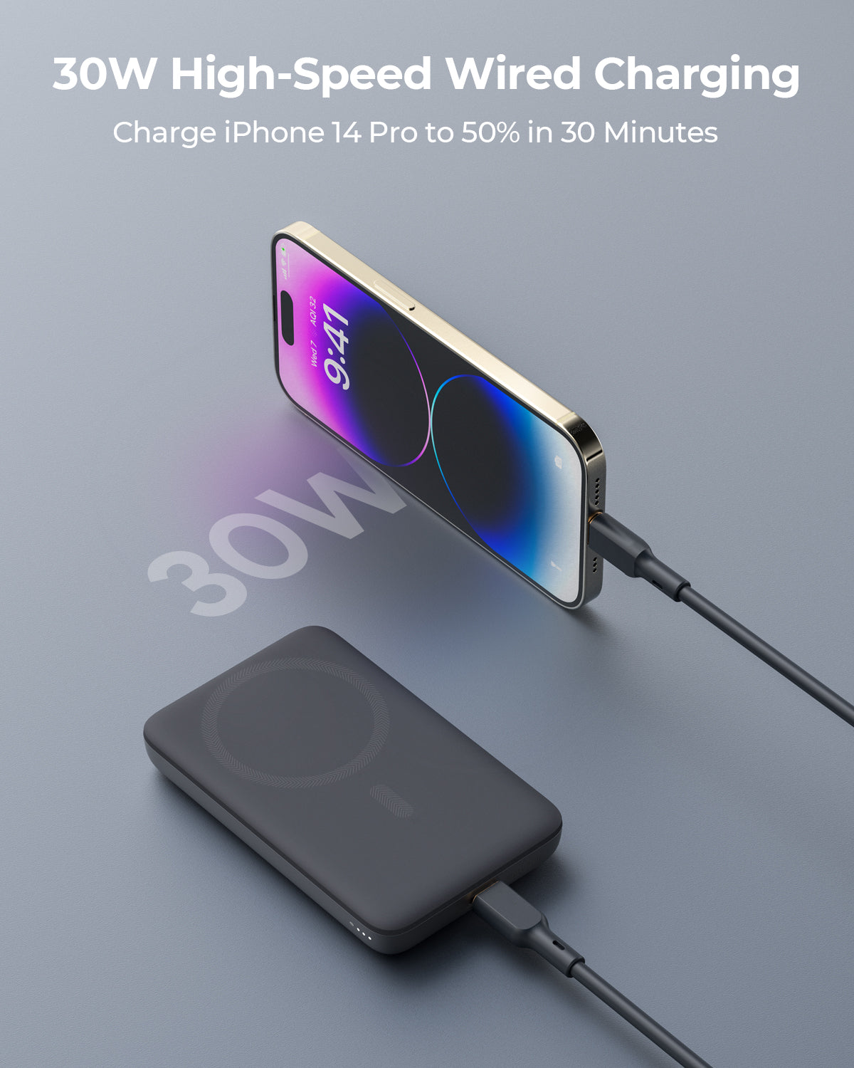 AUKEY MagFusion 10000 30W Magnetic Wireless Charging Power Bank PB-MS06