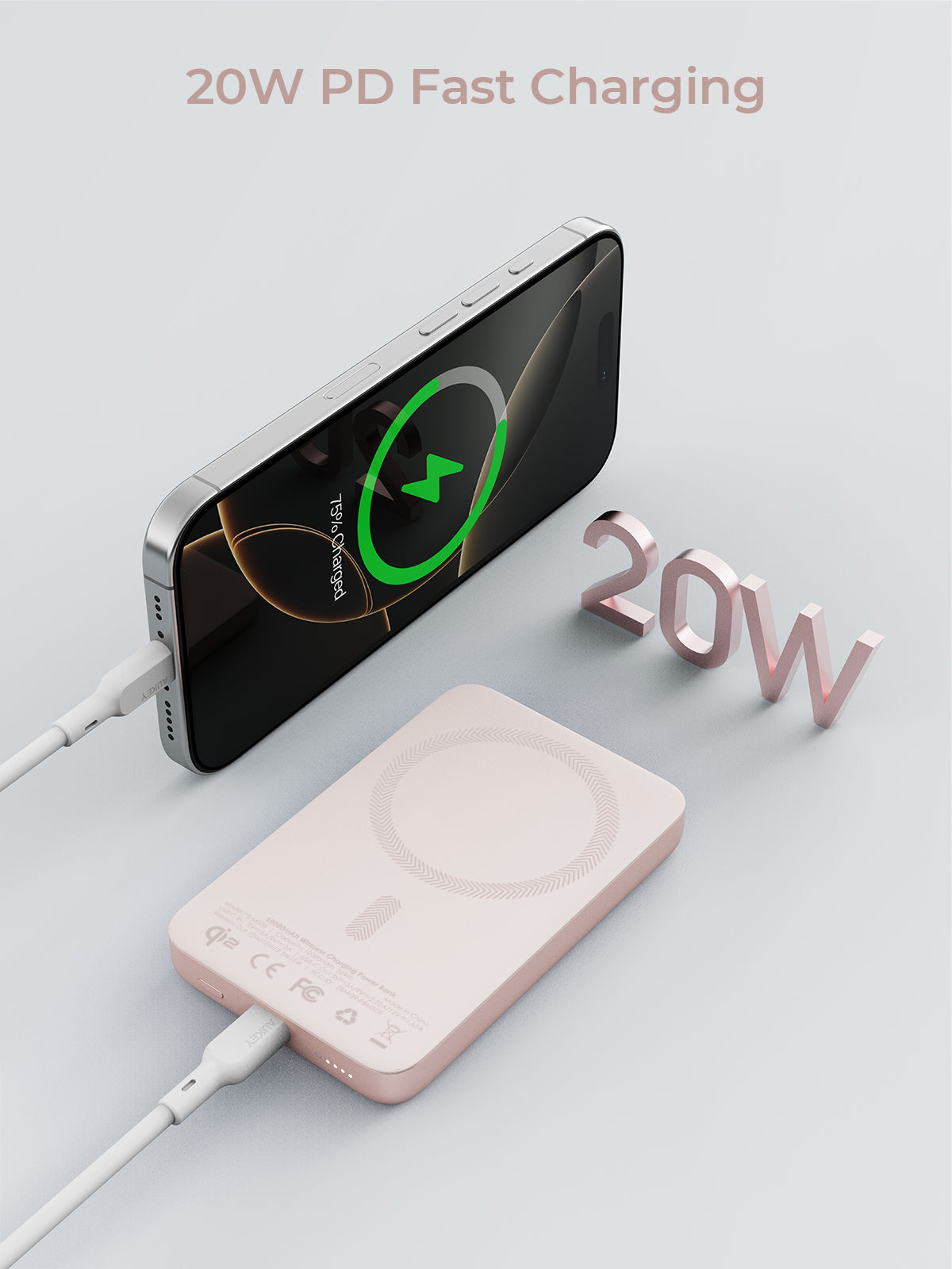 AUKEY MagFusion M 10000 20w Qi2 Magnetic Wireless Charging Power Bank PB-MS08