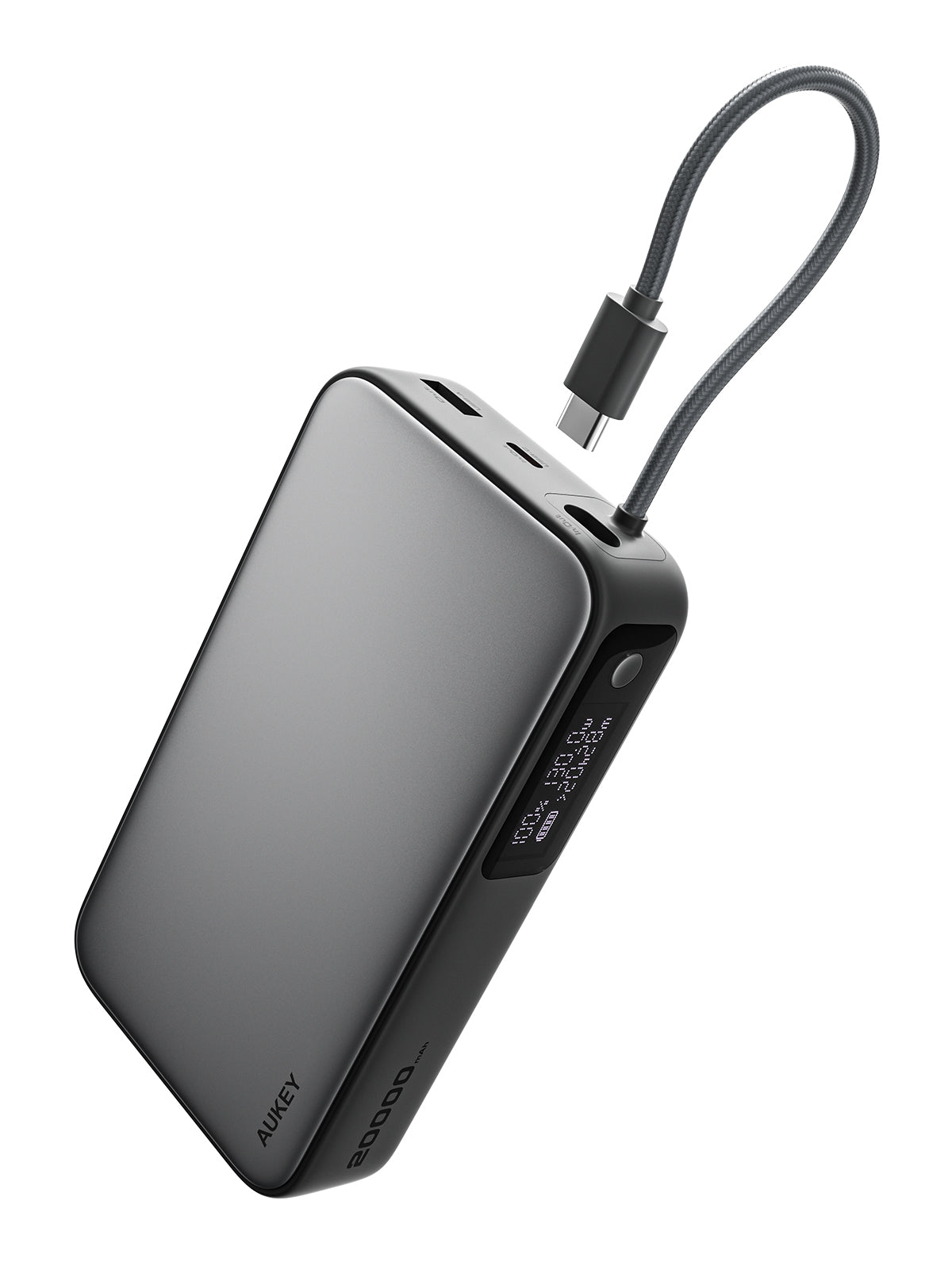 AUKEY Spark Sling 20000 Compact Fast Charging Power Bank with Built-in USB-C Cable PB-Y48