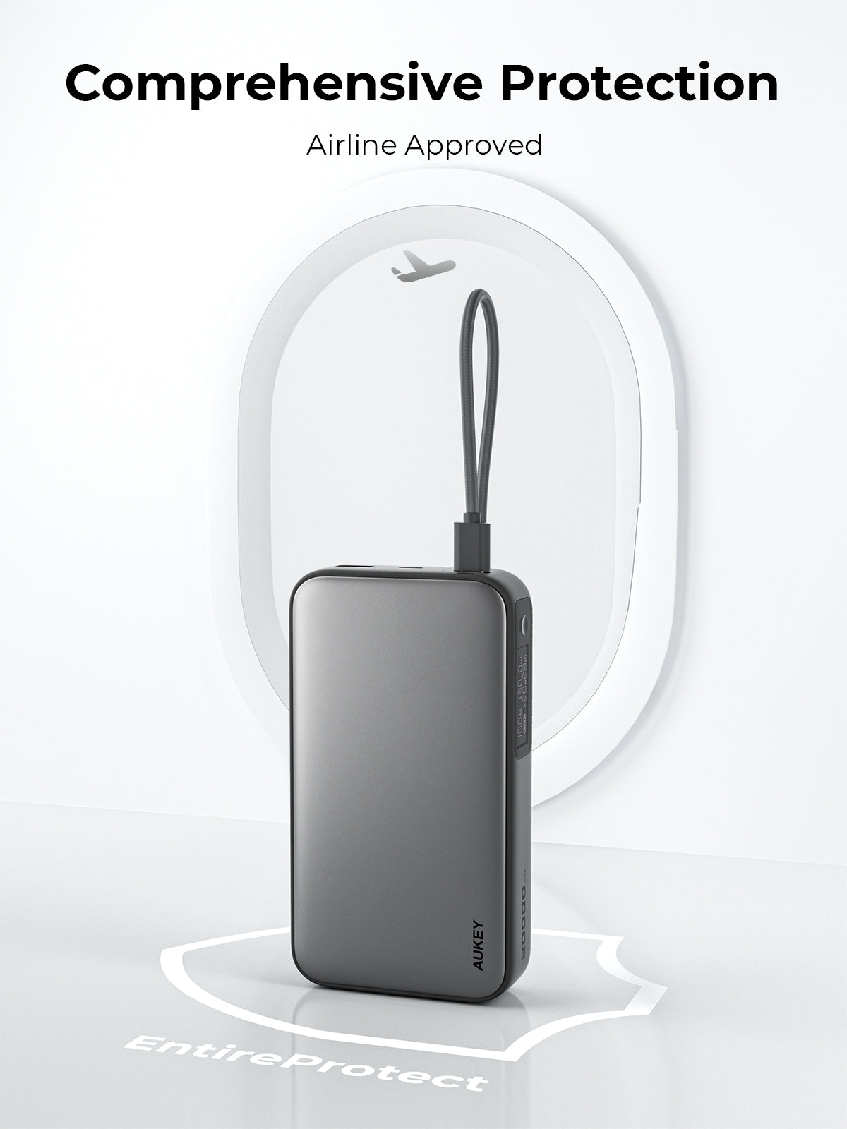 AUKEY Spark Sling 20000 Compact Fast Charging Power Bank with Built-in USB-C Cable PB-Y48