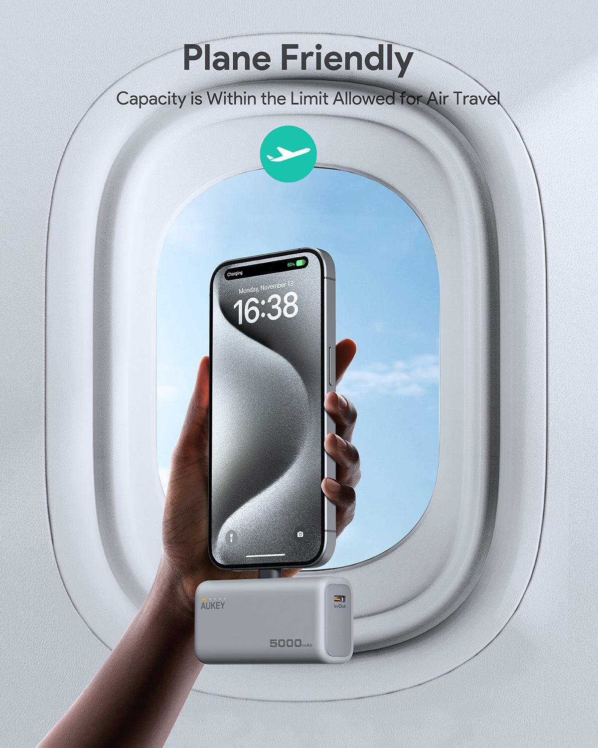 AUKEY Spark Mini 5000 Portable Power Bank with Built-in USB-C Port PB-Y59