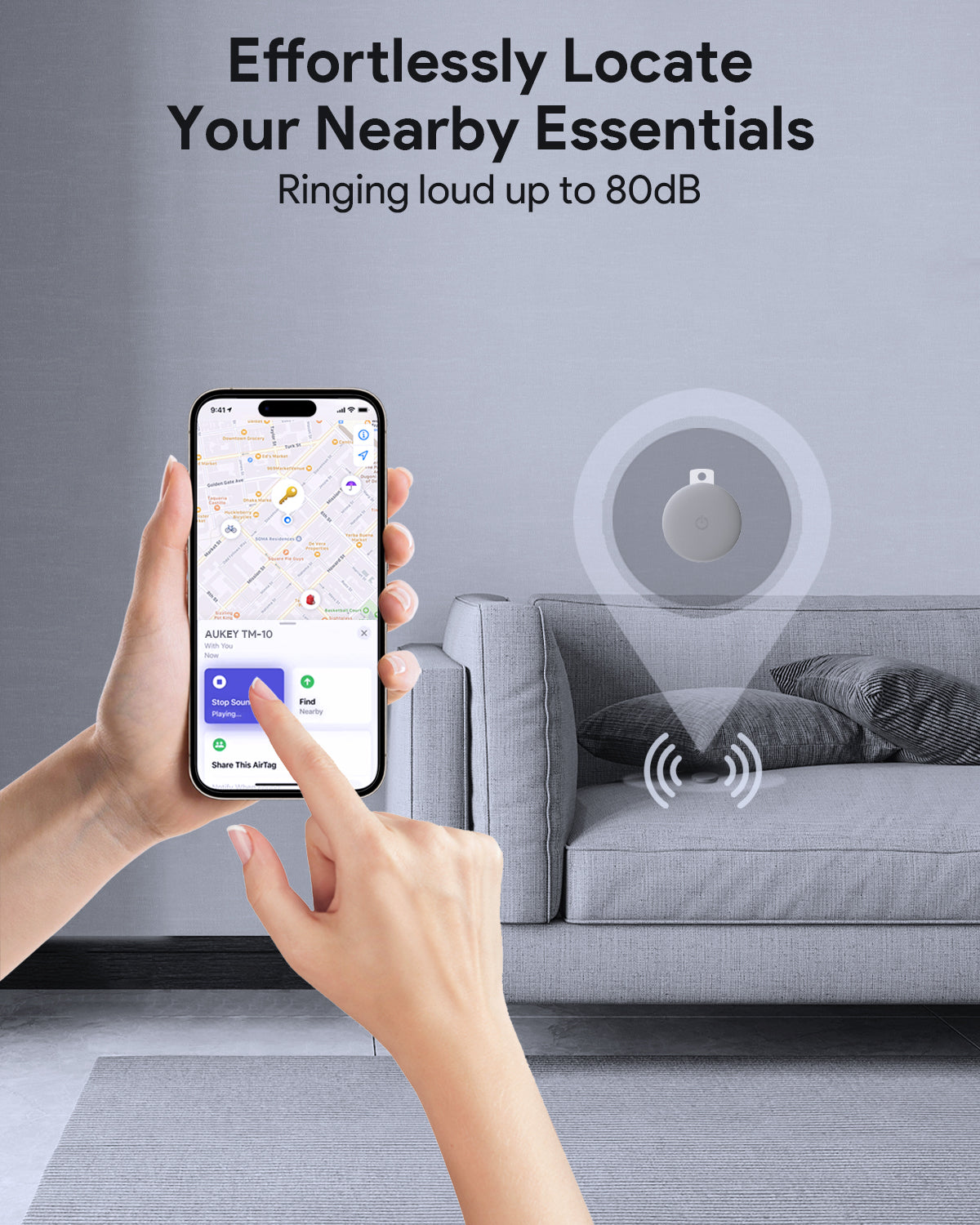 Smart Bluetooth Tracker AUKEY Track Mate 1 TM-10 find effortlessly