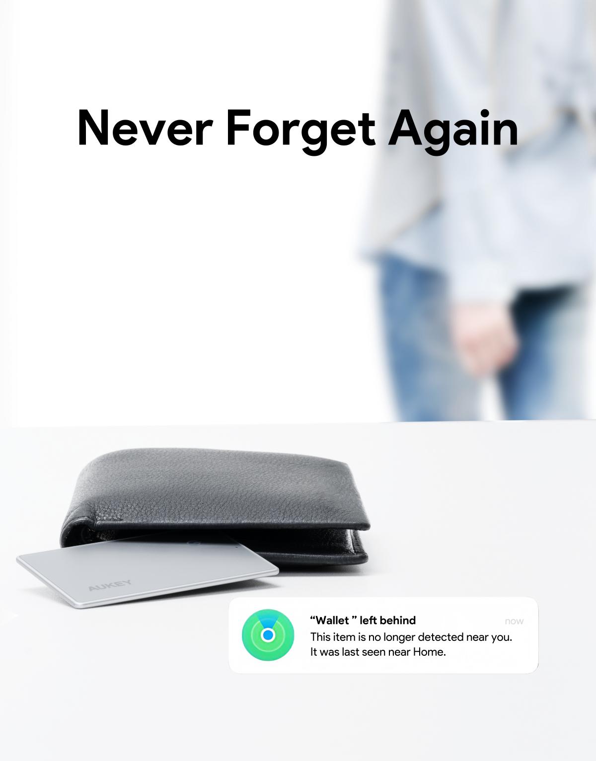 AUKEY TM-21 Track Mate 3 Bluetooth Tracker preventing lost wallets with smart Bluetooth alerts