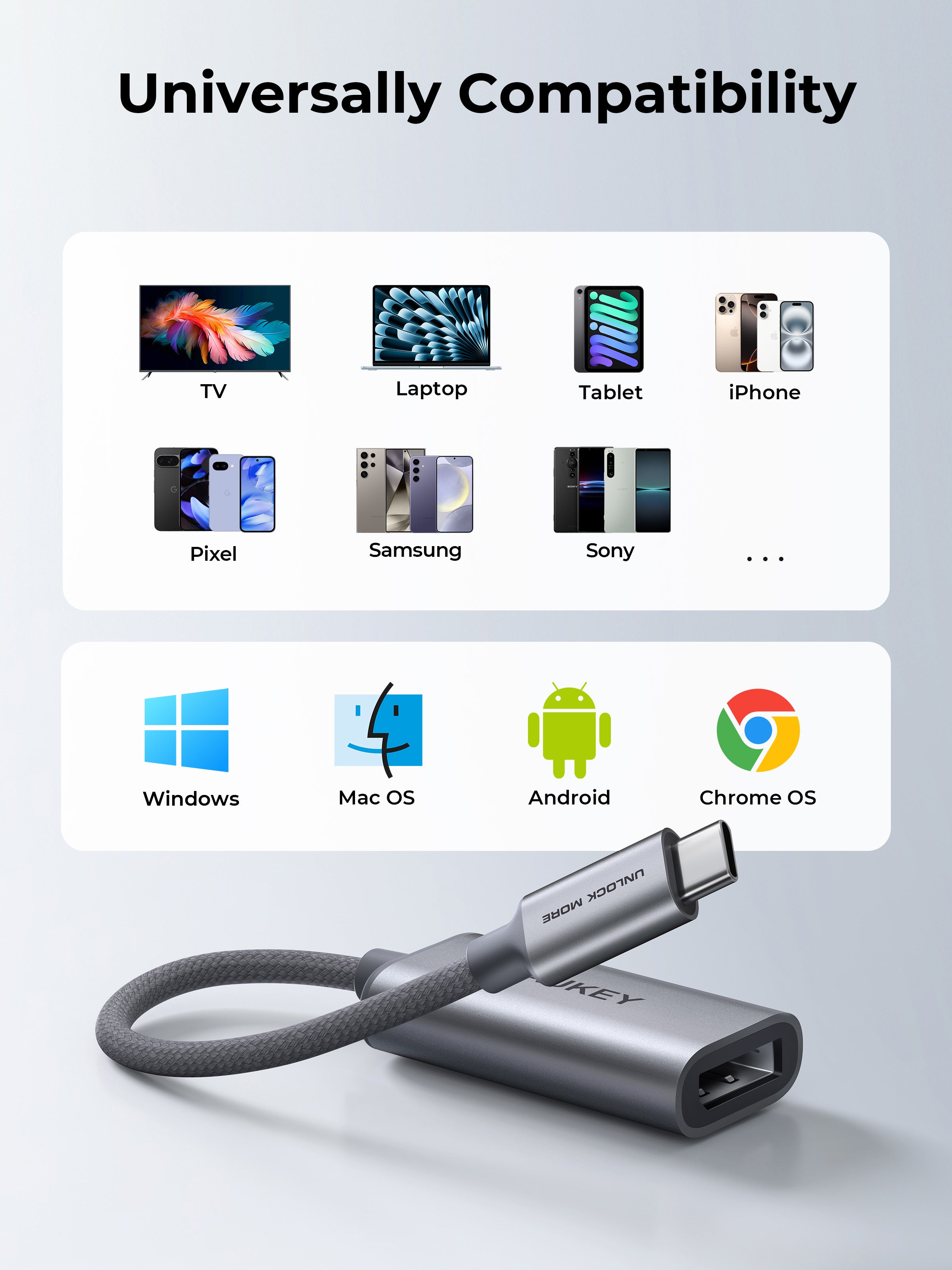 AUKEY UH-D01 USB-C to Displayport Adapter