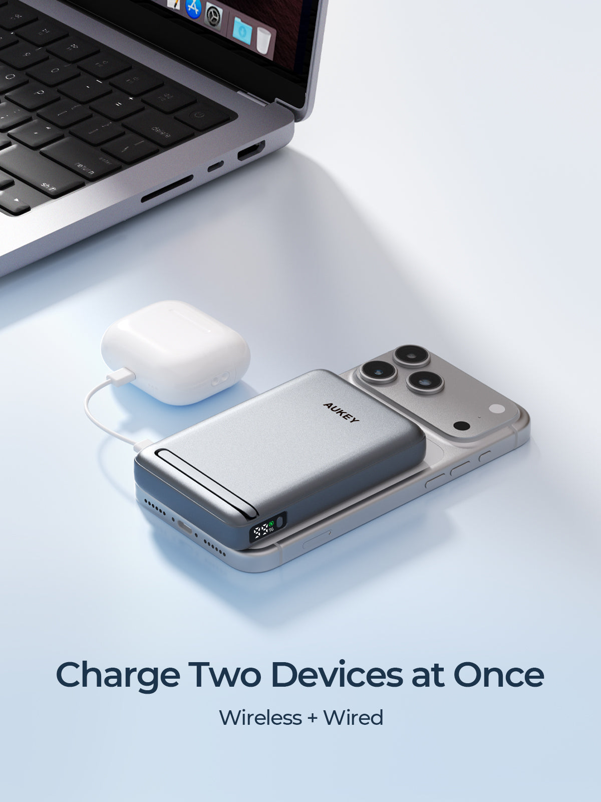 AUKEY MagFusionVista 10000Plus Qi2.2 Magnetic Wireless Charging Power Bank PB-MS18