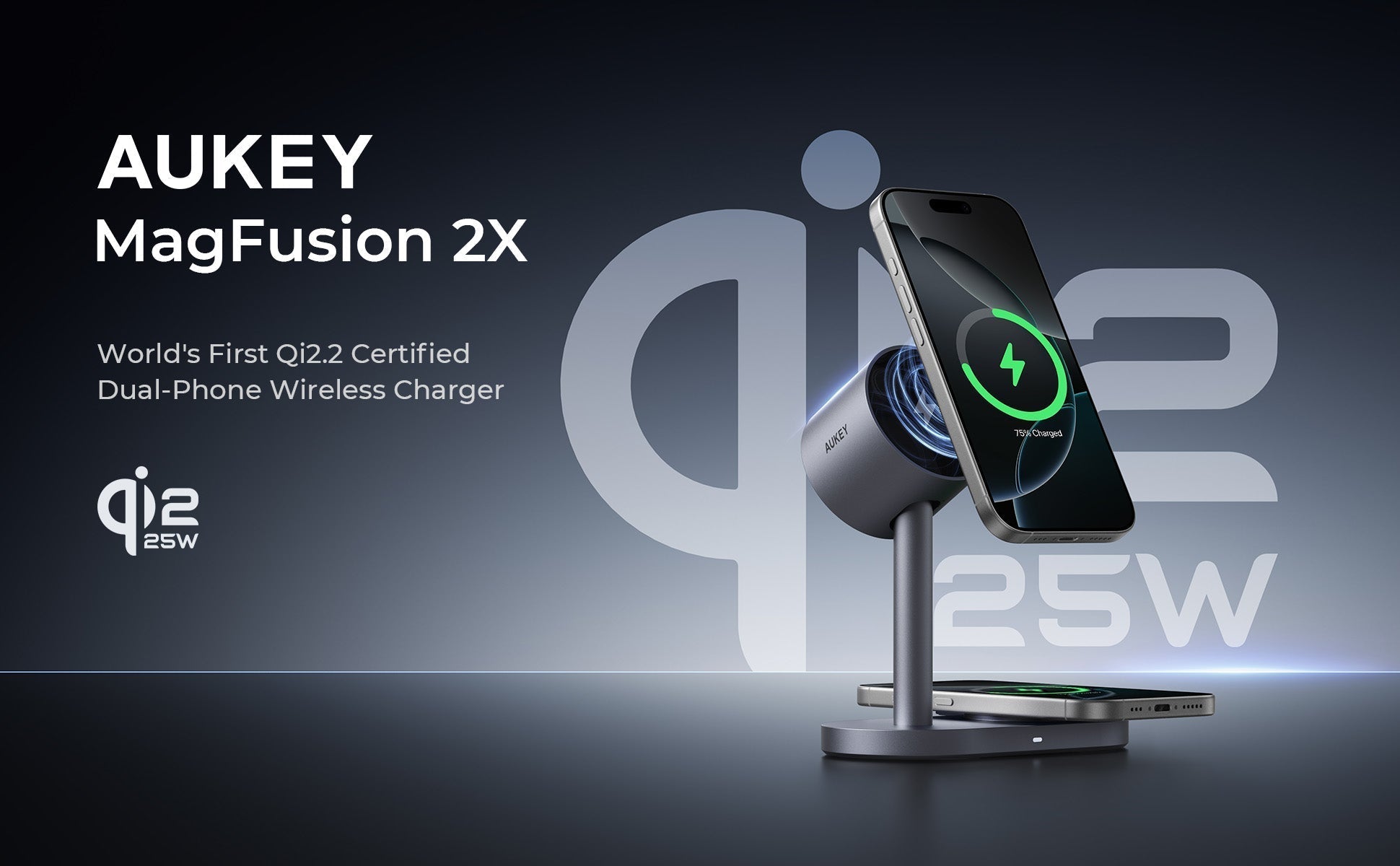 AUKEY Launches World's First Qi2.2 Dual-Phone Wireless Charger