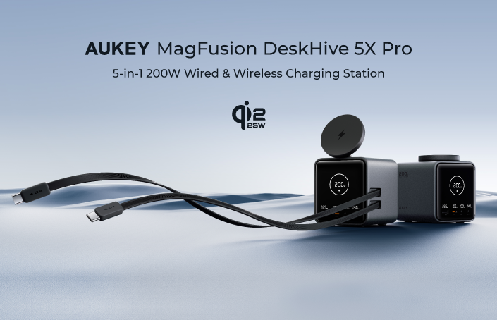 AUKEY Introduces MagFusion DeskHive 5X Pro, Redefining Desktop Charging at CES 2026