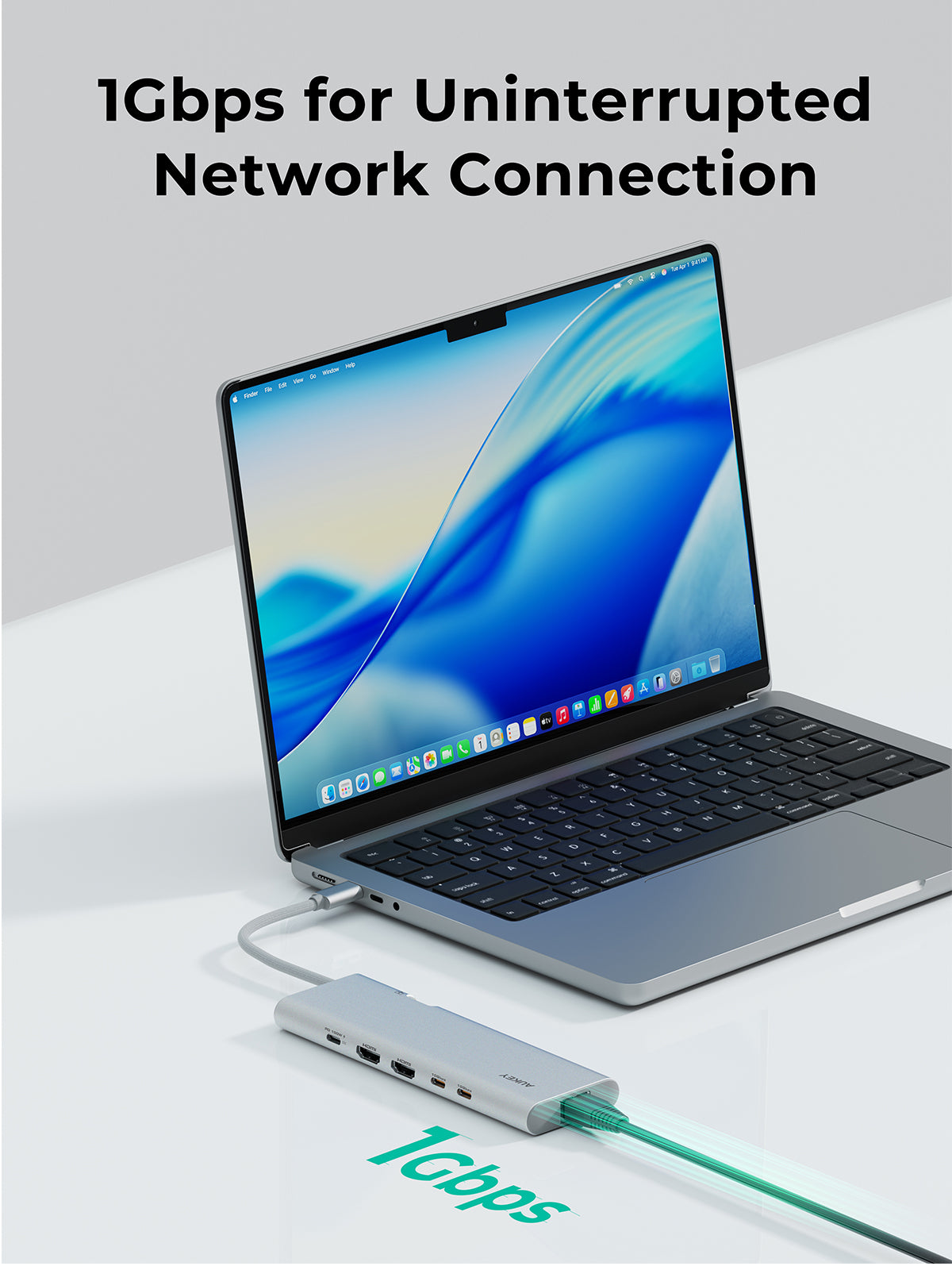 AUKEY UH-CUH03 OfficeDok 10-in-1 USB-C Hub with 2 HDMI Ports