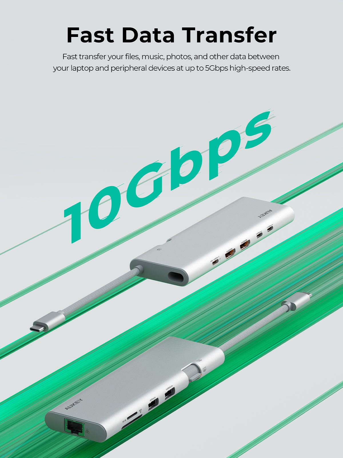 AUKEY UH-CUH03 OfficeDok 10-in-1 USB-C Hub with 2 HDMI Ports