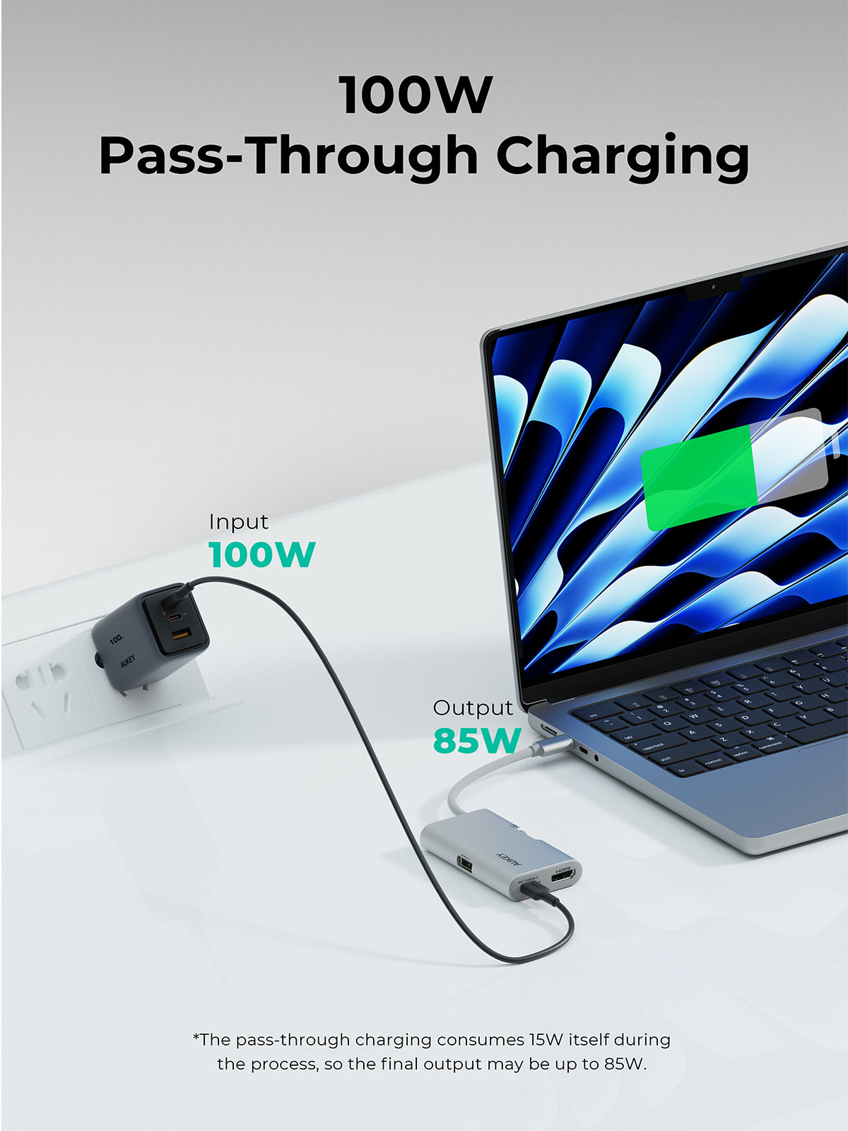 AUKEY UH-CUH01 TravelDok 3-in-1 USB-C Hub