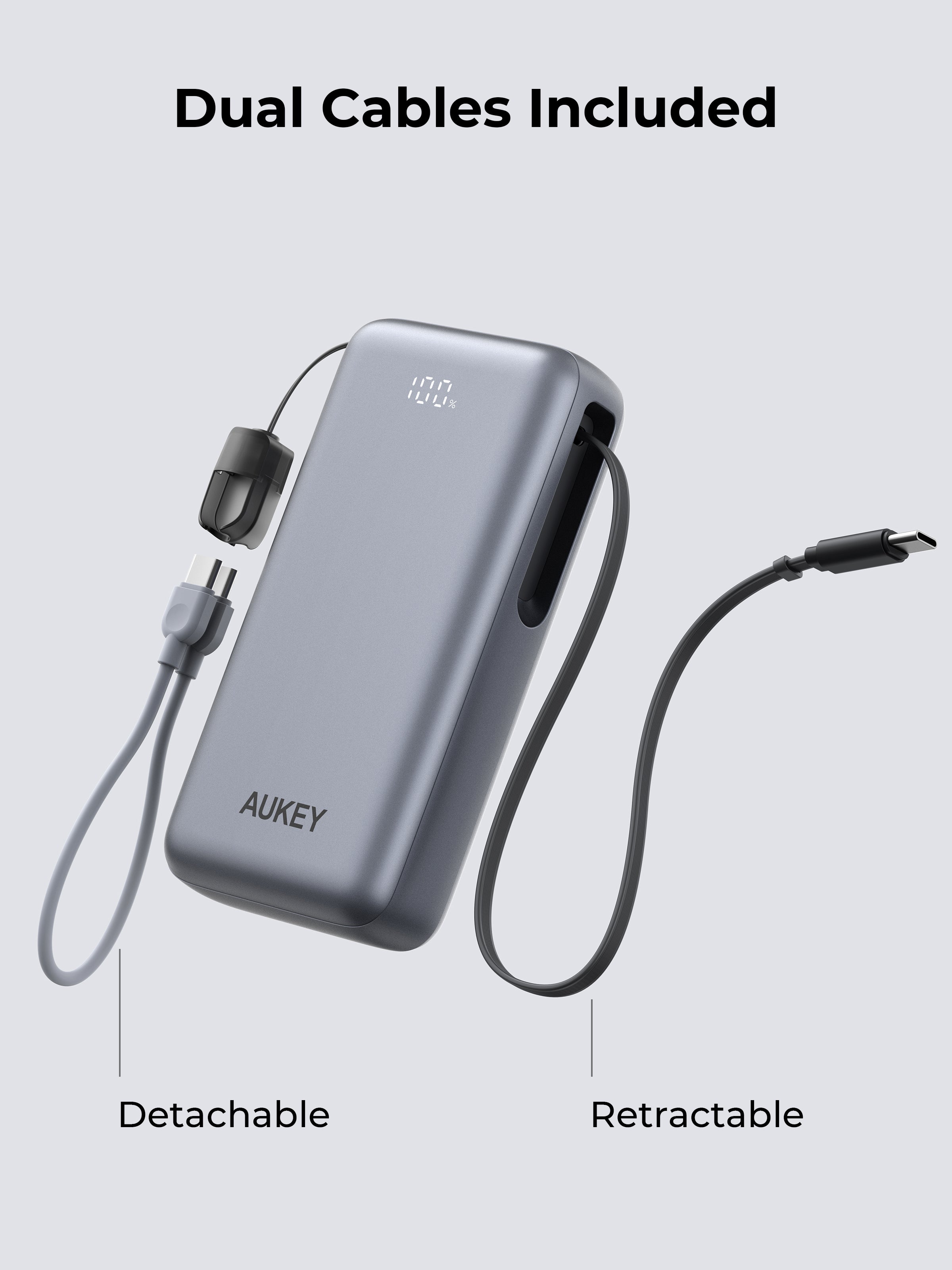AUKEY Swivel Det 20000  Fast Charging Power Bank with Detachable Cable PB-Y94