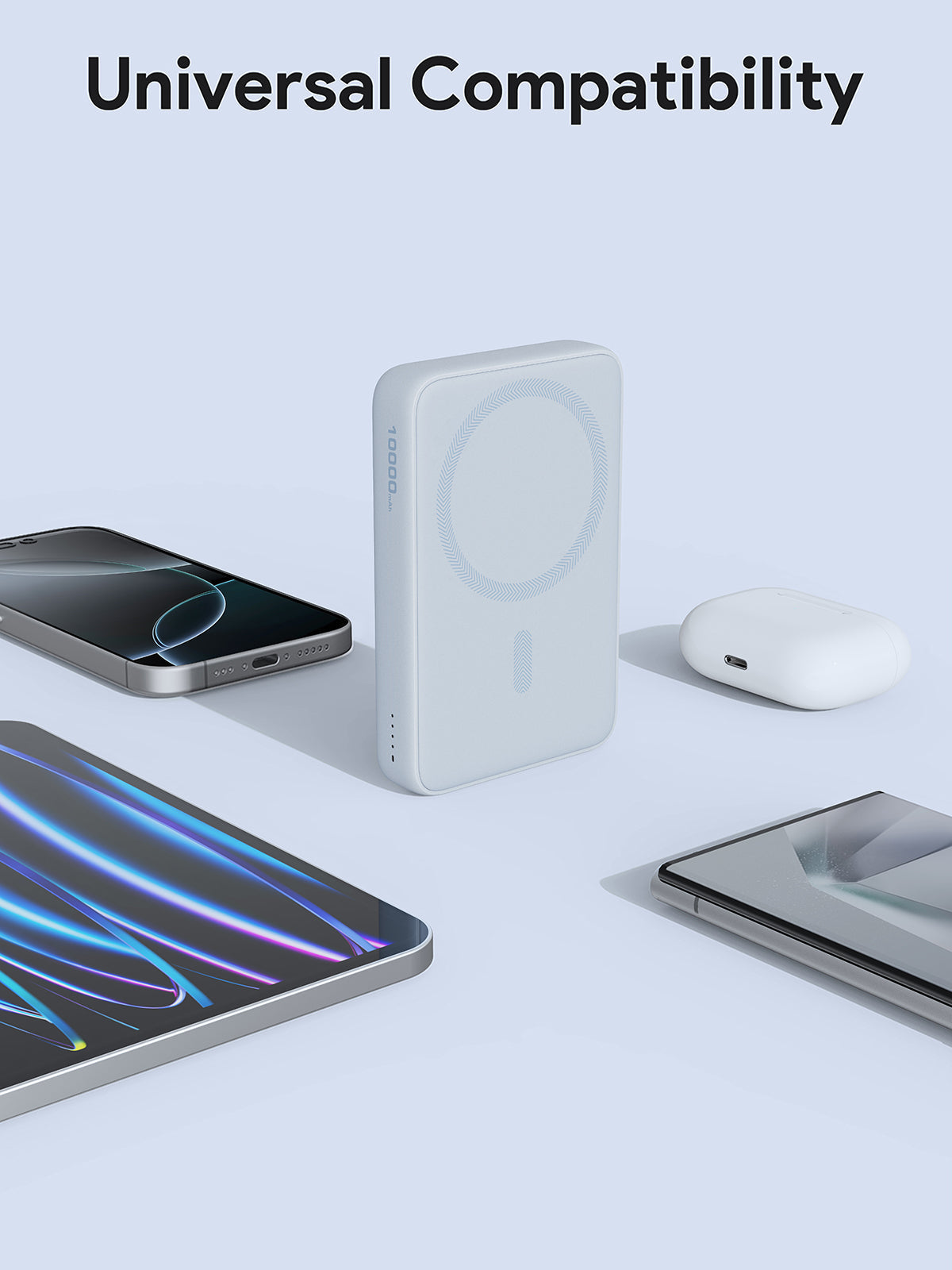 AUKEY MagFusion 10000mAh magnetic wireless charging power bank with universal compatibility