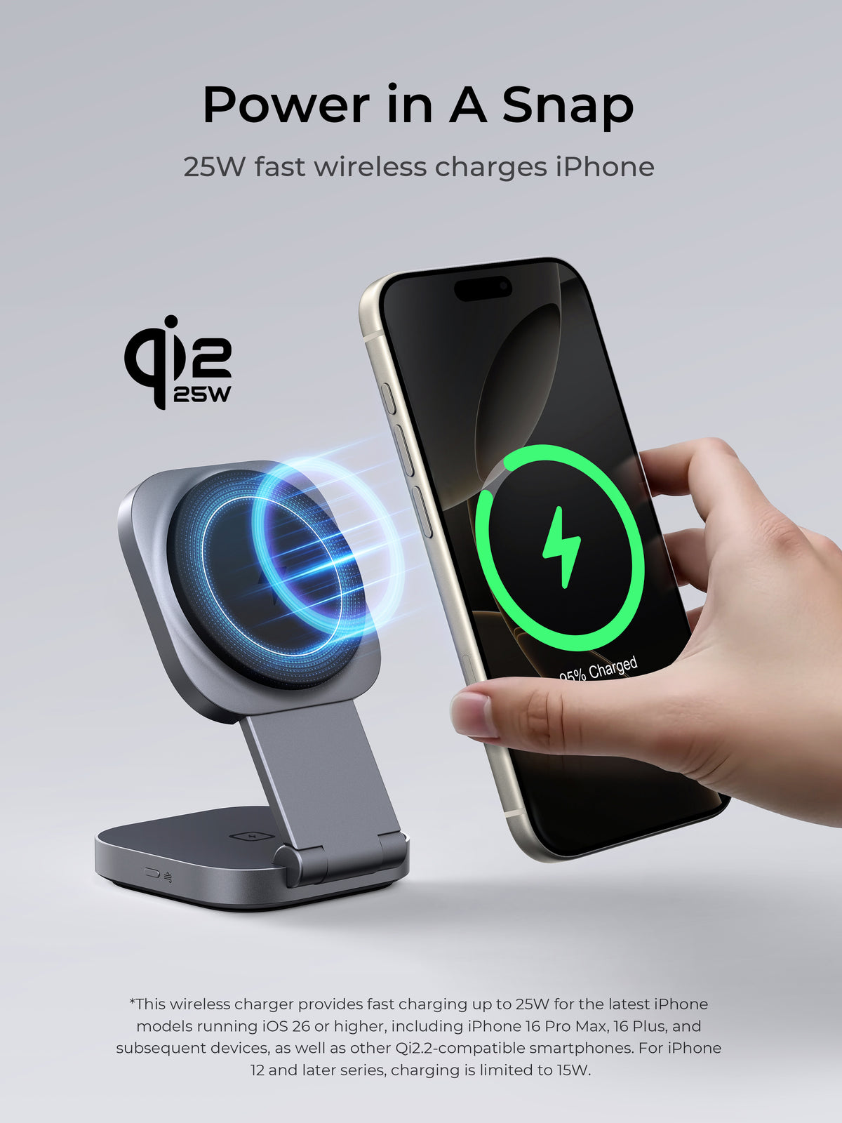 AUKEY MagFusion L Plus Foldable 2-in-1 Magnetic Wireless Charger LC-MC211P