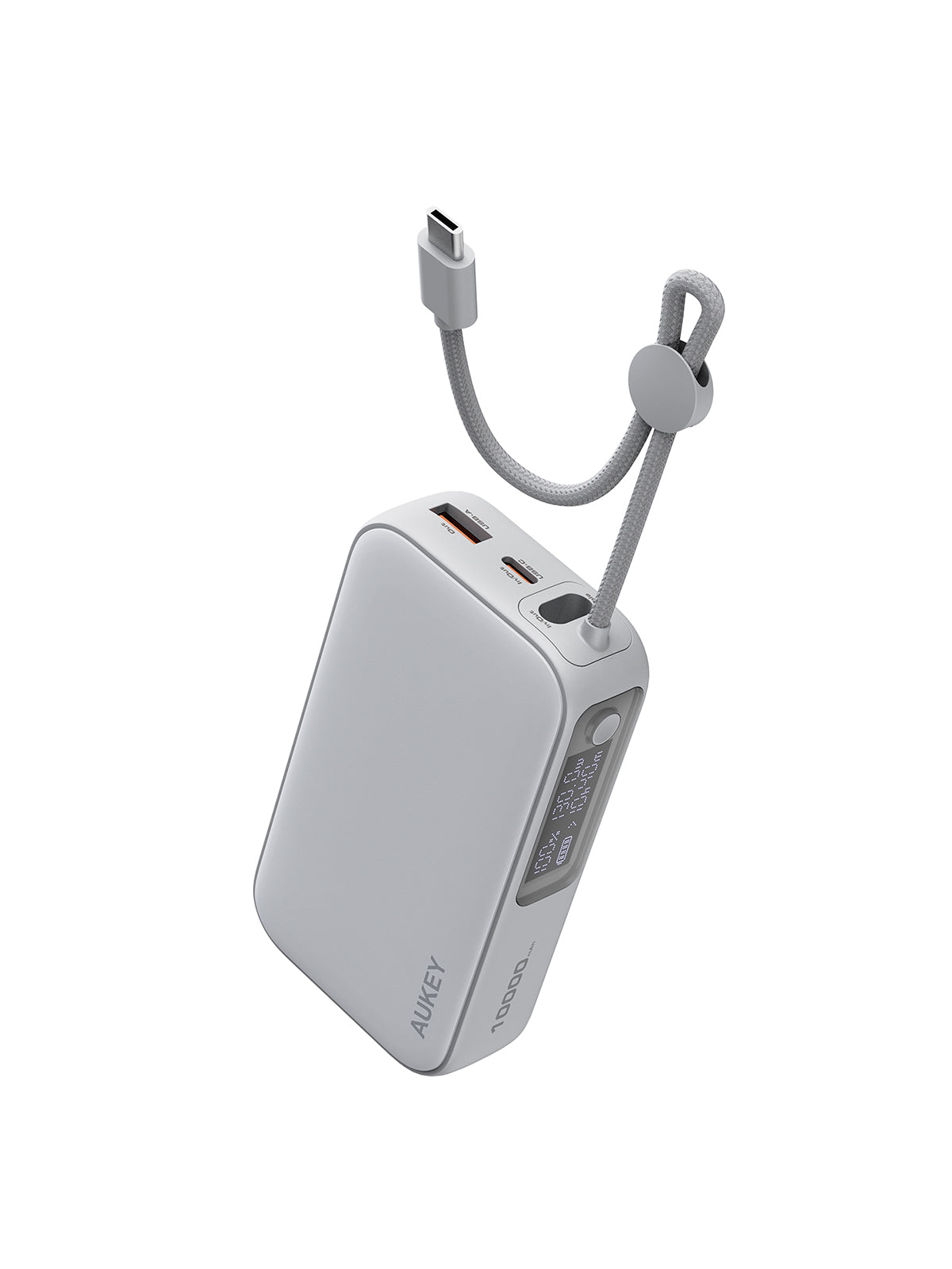 AUKEY PB-Y47 Spark Sling 10000 Compact Fast Charging Power Bank  with Built-in USB-C Cable