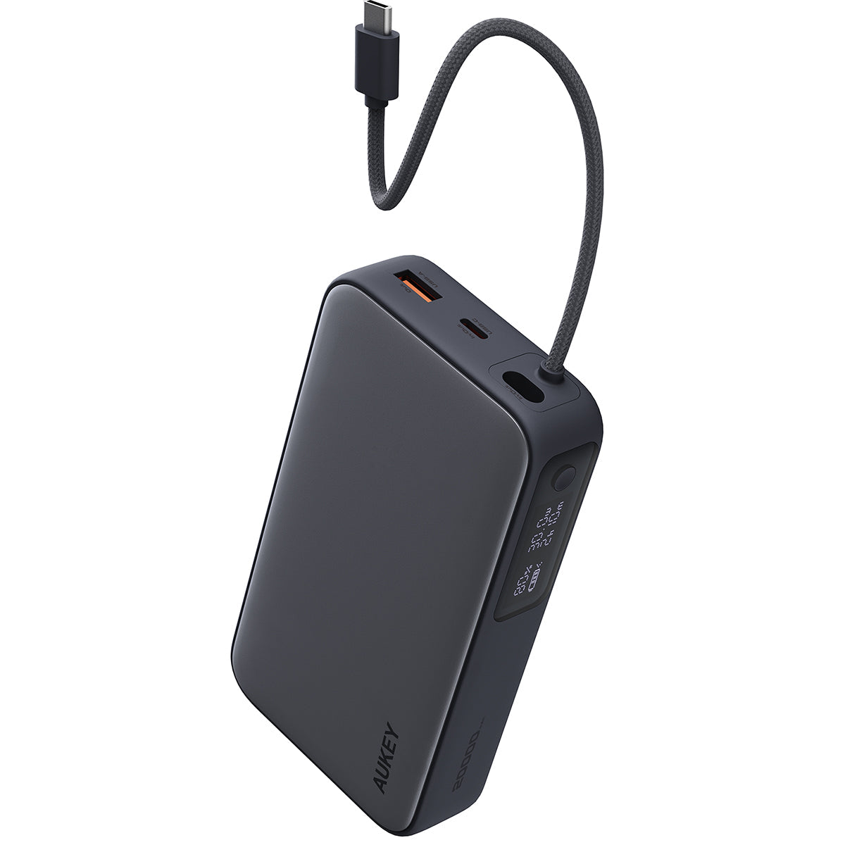スマホアクセサリー PB2100 Power Bank Power Bank AUKEY 20000mAh Compact 100W Charging, Built-in USB Cable