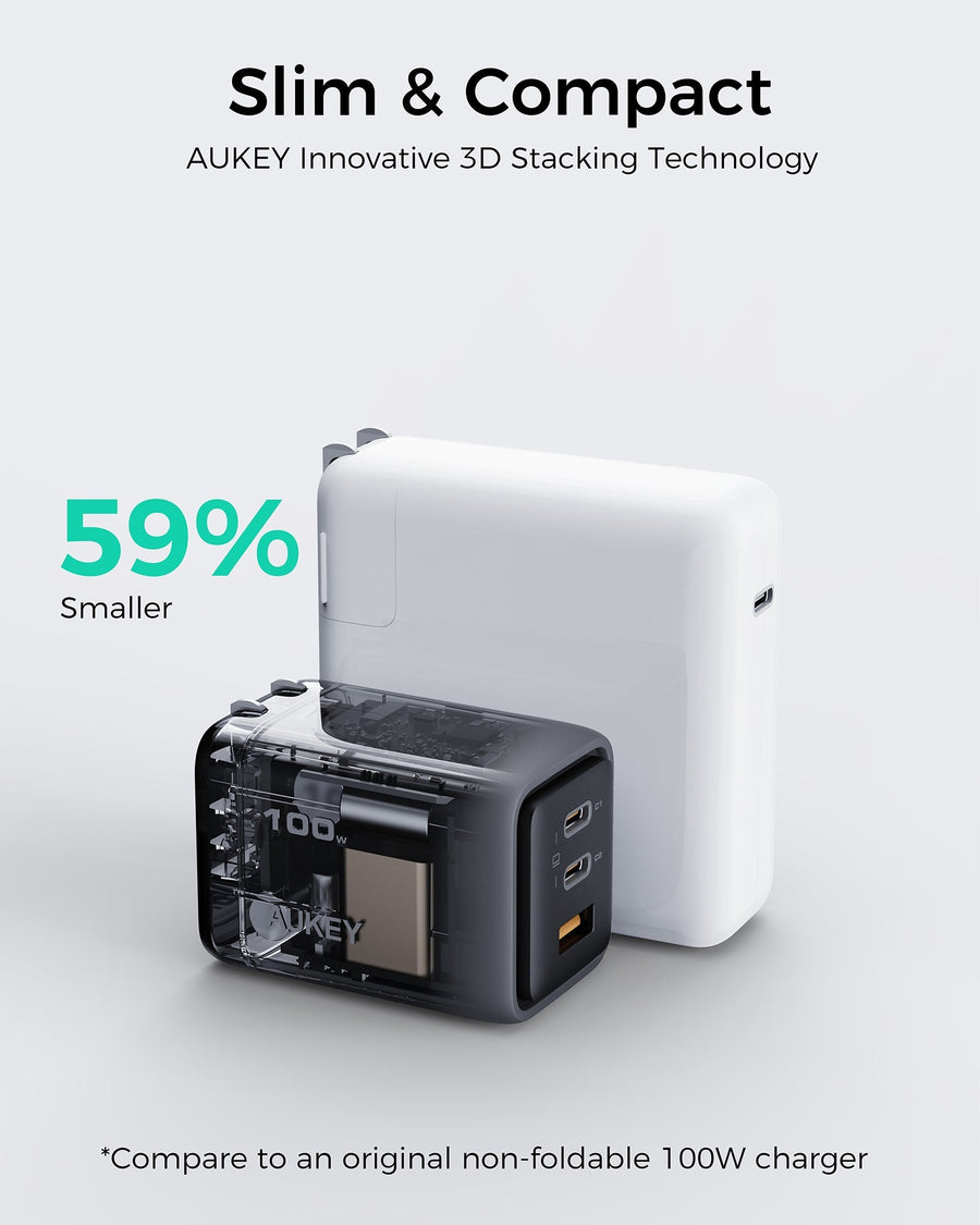 AUKEY Comet Mix 3 100W PD Wall Charger with GaN Technology PA-C5