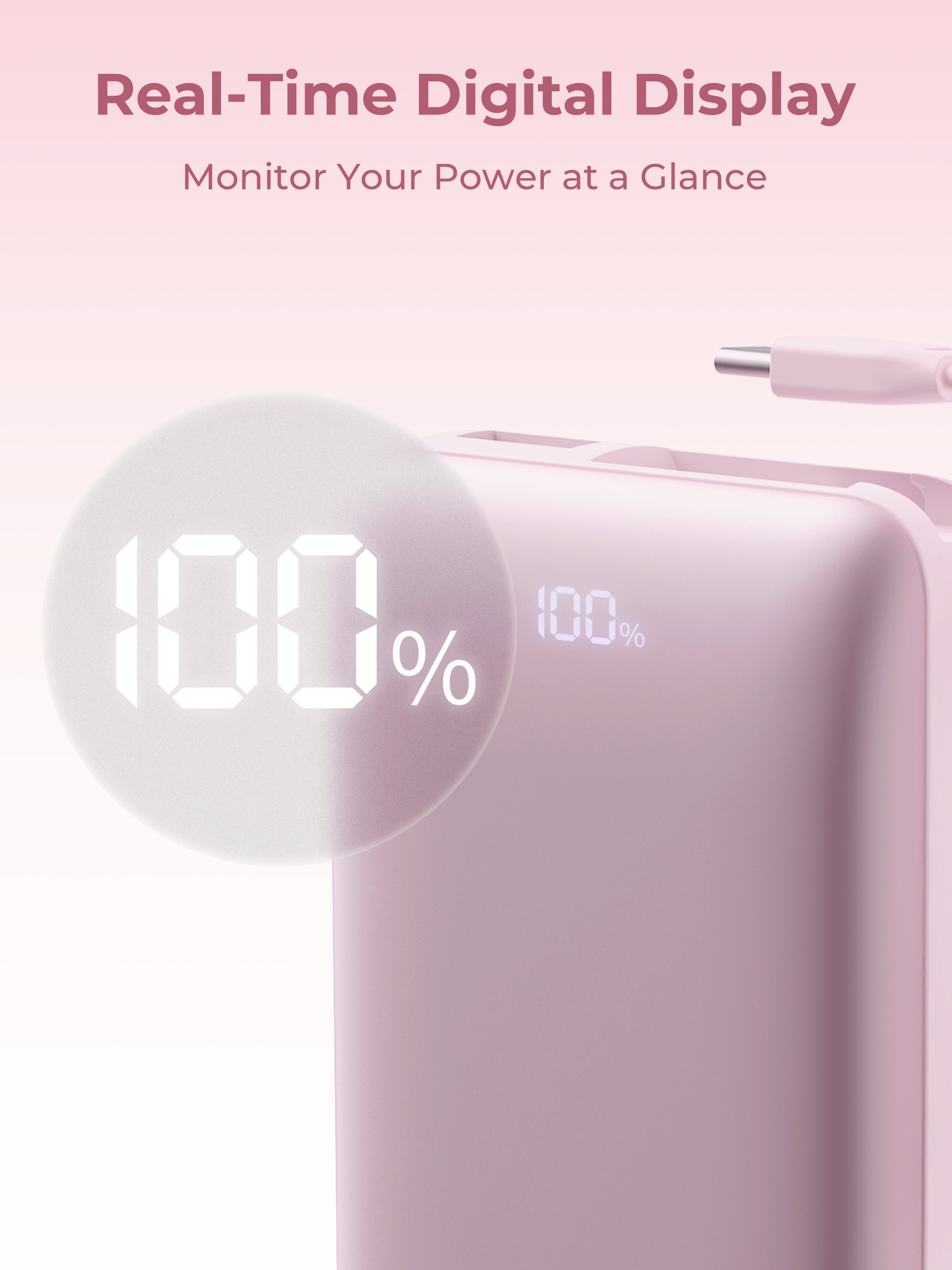 AUKEY Spark Sling 10000 LFP Power Bank with Built-in USB-C Cable PB-Y68