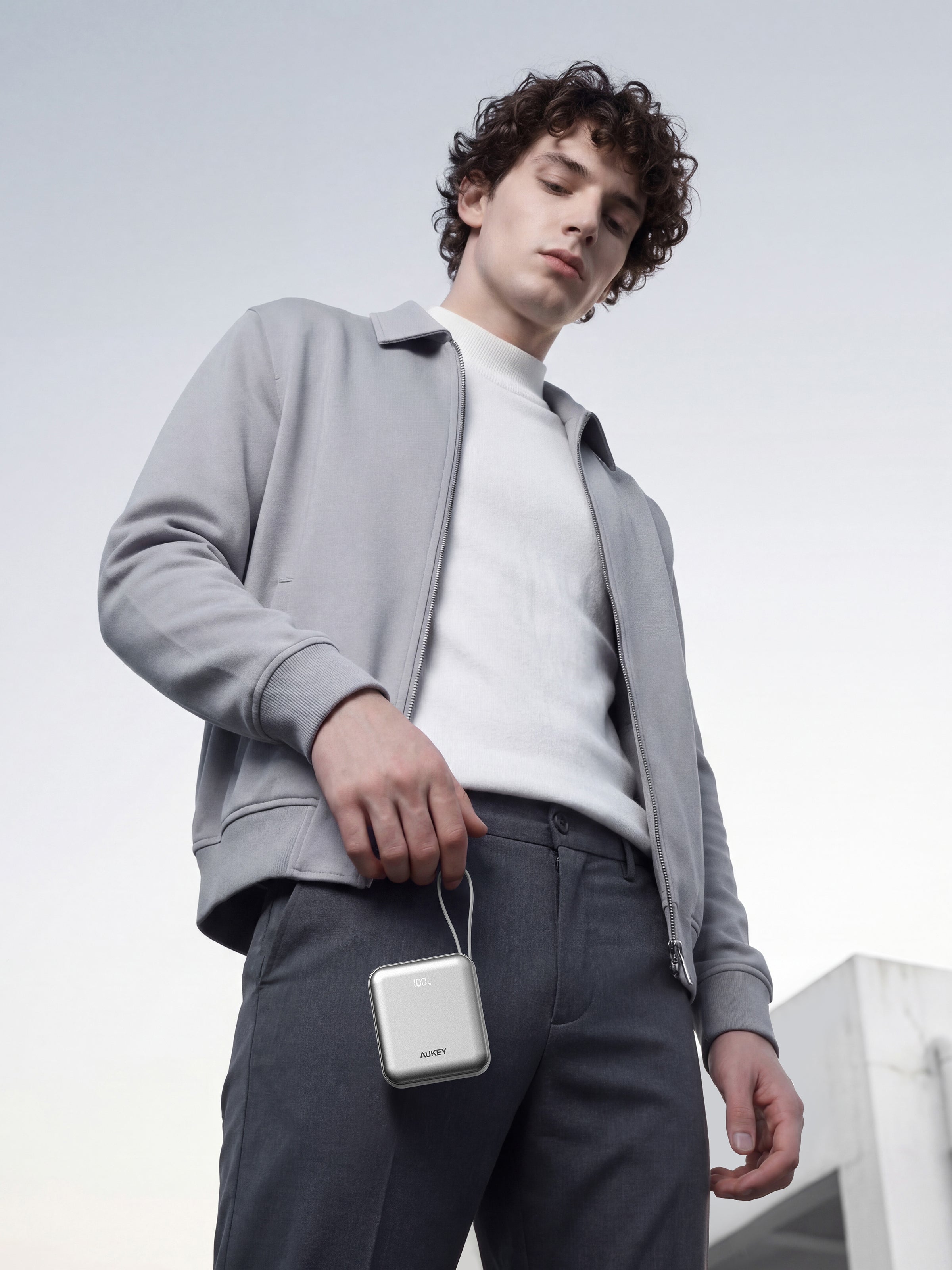 AUKEY Swivel Mini L 10000 22.5W 10000mAh Power Bank with Built-in USB-C and Lightning Cables PB-Y91L