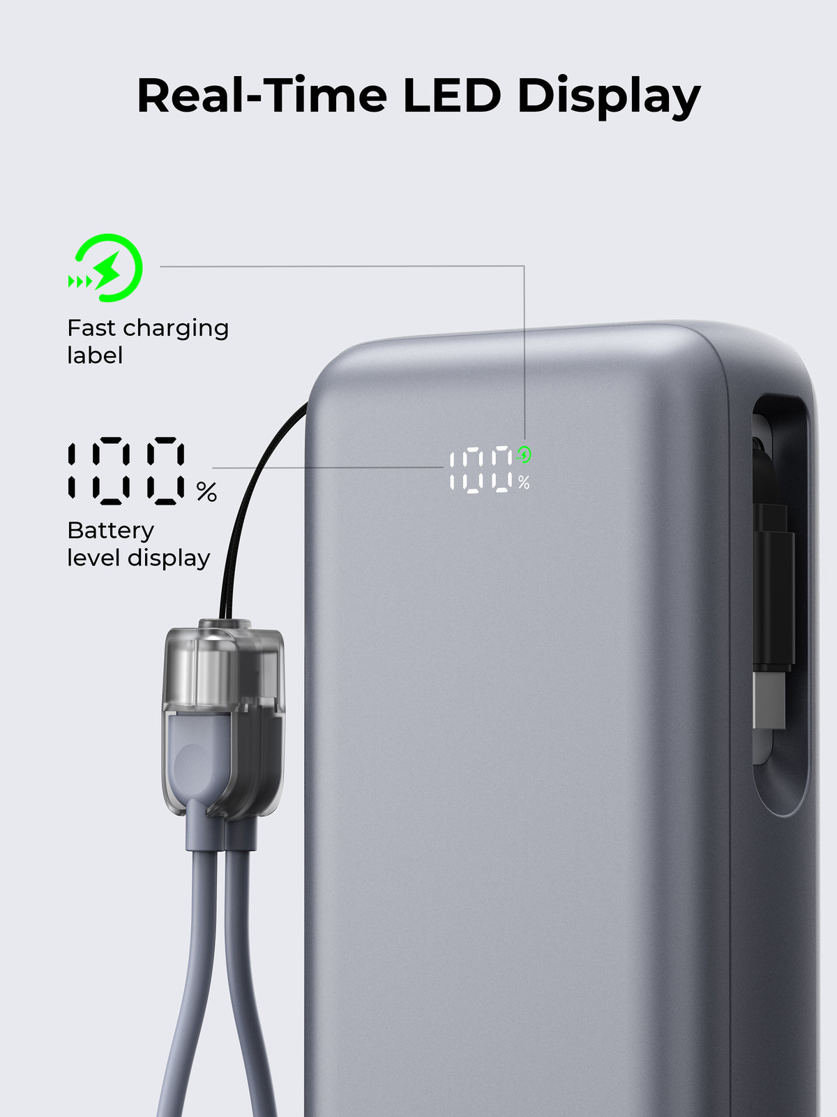 AUKEY Swivel Det 20000  Fast Charging Power Bank with Detachable Cable PB-Y94