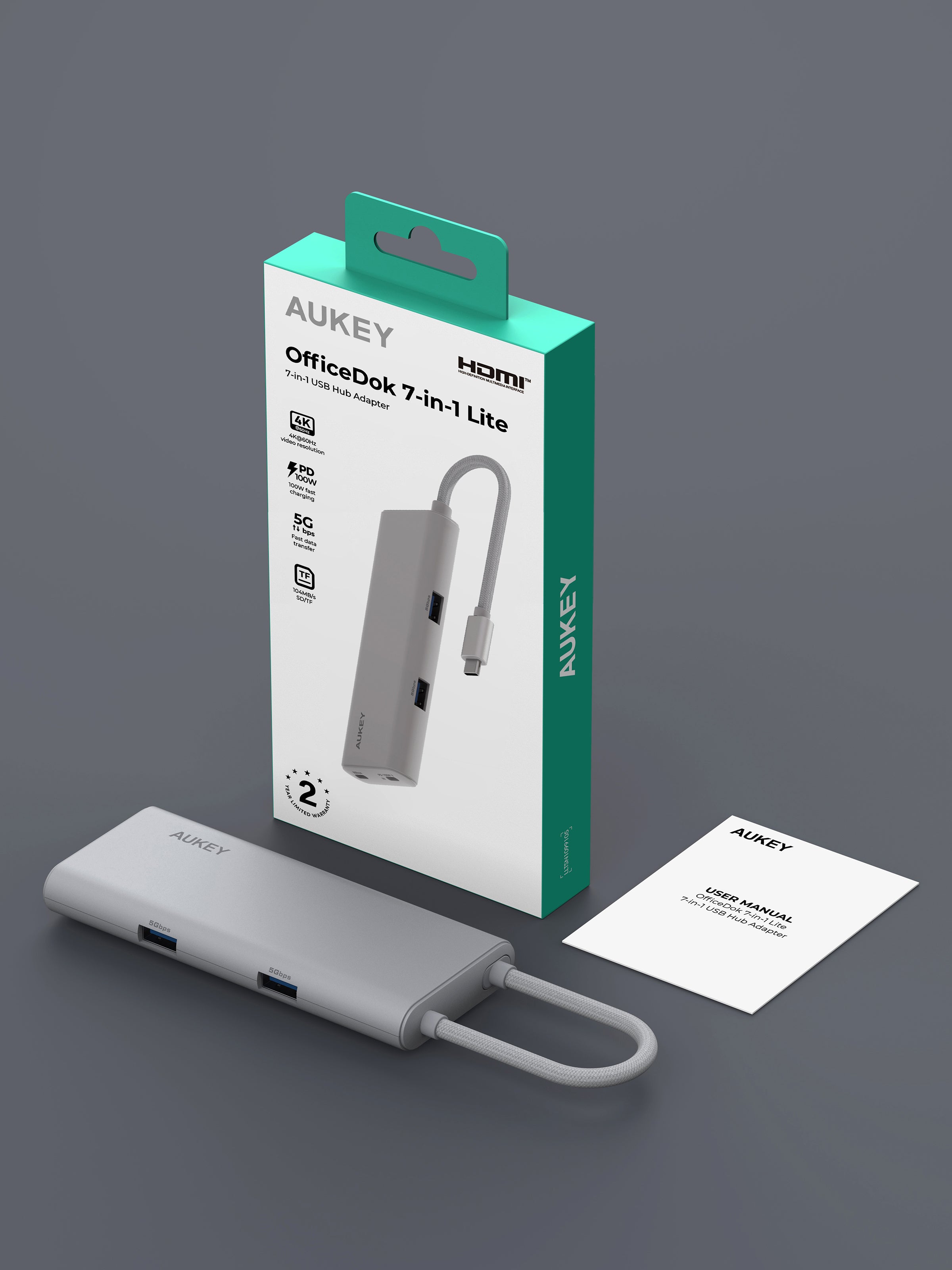 AUKEY UH-CUH07 OfficeDok 7-in-1 USB Hub Adapter