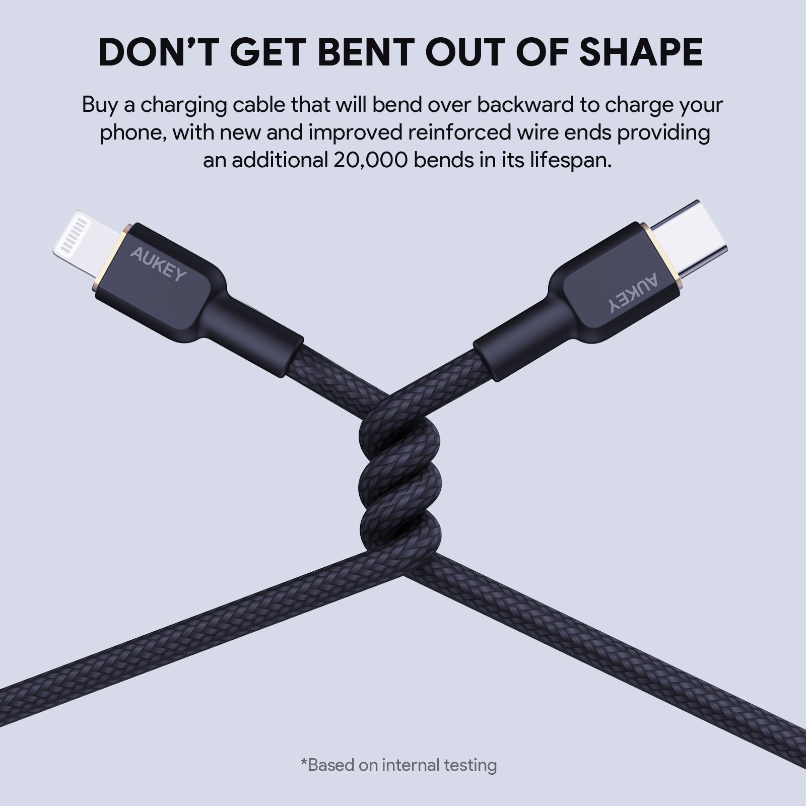 AUKEY CB-KCL1 Circlet CL Aramid Fiber Core USB-C to Lighting Cable Type C PD Cable for iOS