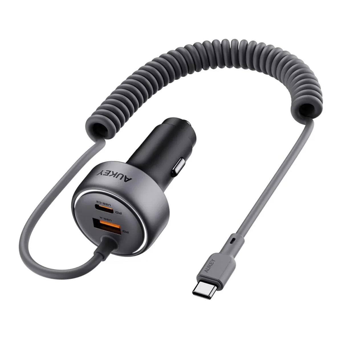 AUKEY CC-P2 Pathfinder Sling 75W Fast Charging Car Charger with Built-in Cable