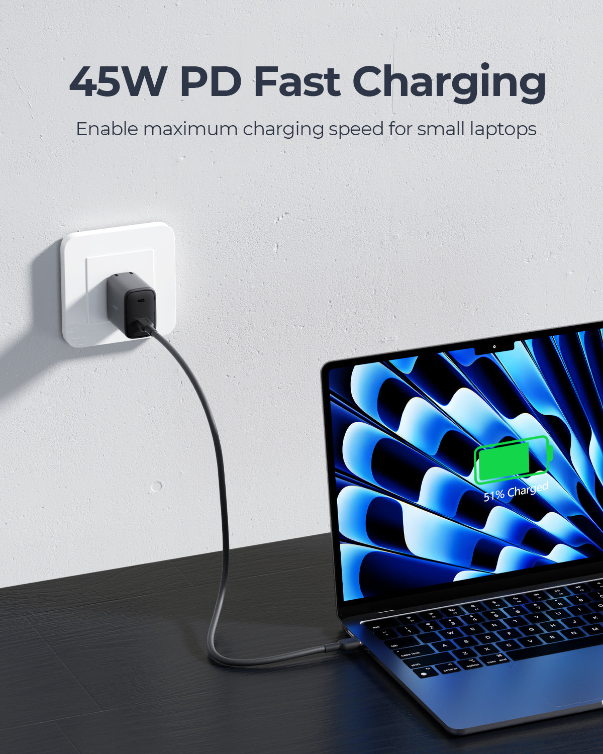 AUKEY PA-F4 Swift 45W PD Wall Charger with GaN Power Tech