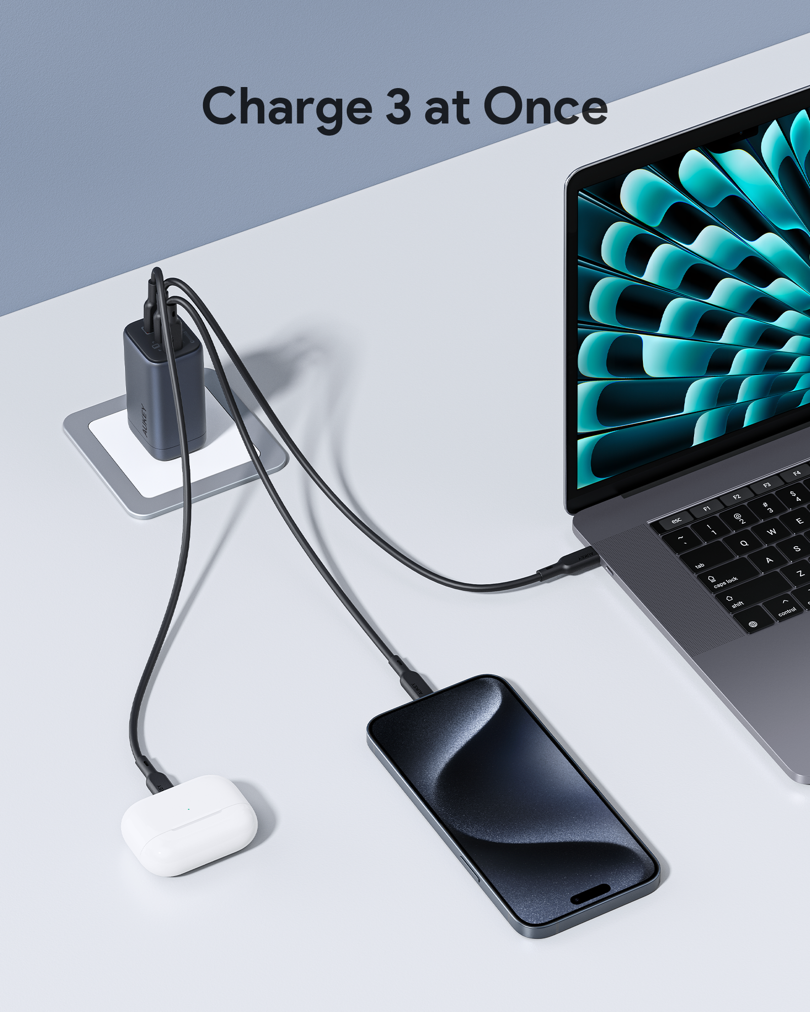AUKEY PA-B6U 67W UFCS 3-Port Wall Charger