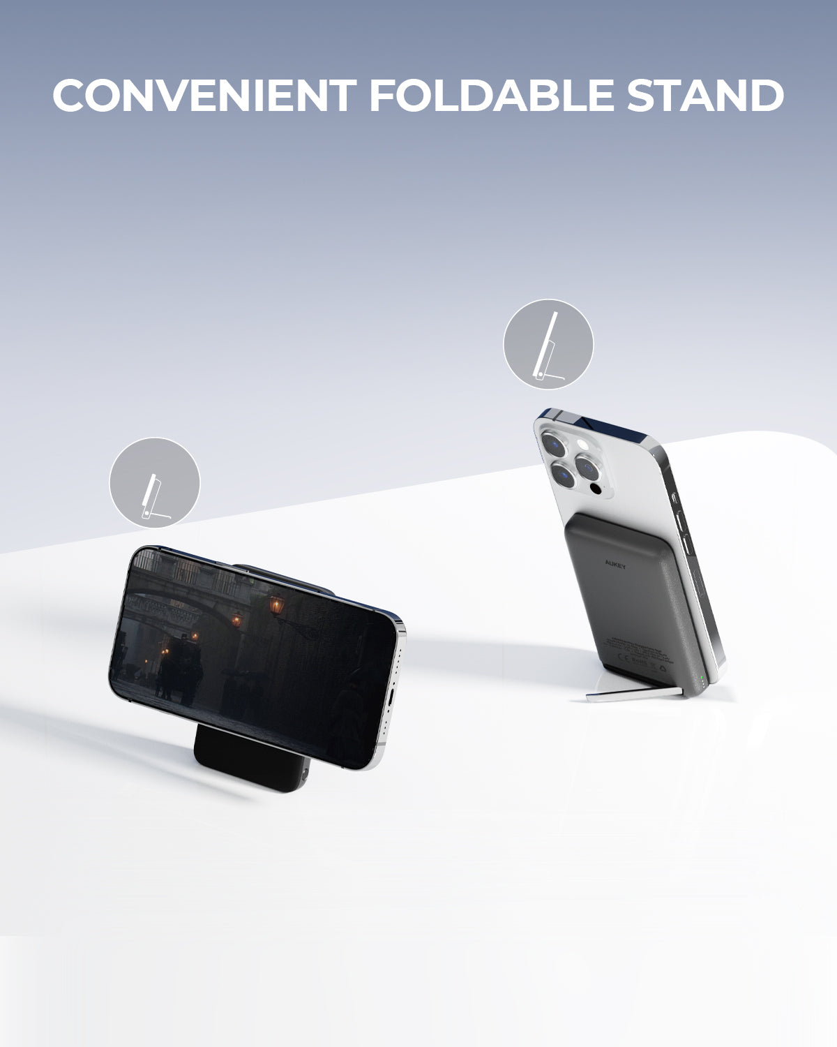 AUKEY PB-MS01 MagFusion 6700mAh 20W Magnetic Wireless Charging Power Bank USB C-C  Included Gray