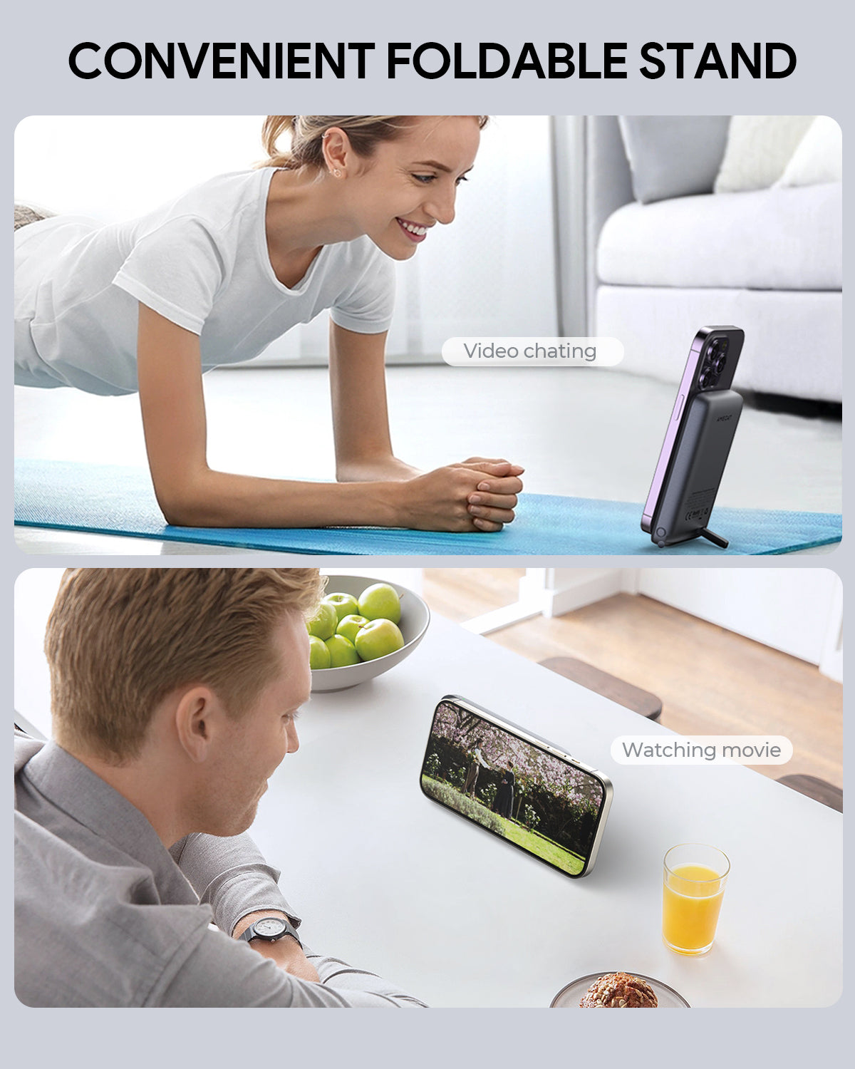 AUKEY PB-MS01 MagFusion 6700mAh 20W Magnetic Wireless Charging Power Bank USB C-C  Included Gray