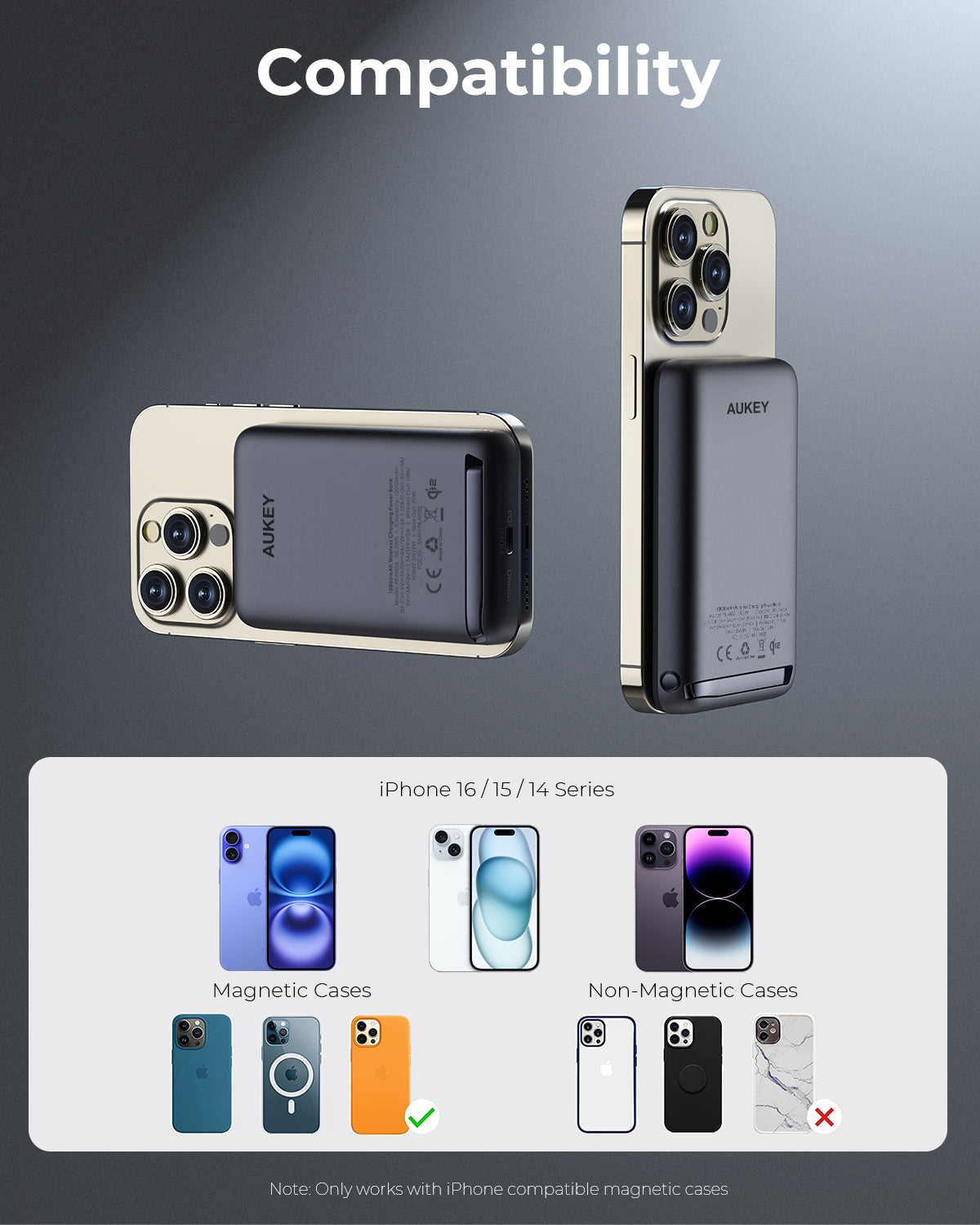 AUKEY MagFusion 10000 30W Magnetic Wireless Charging Power Bank PB-MS06