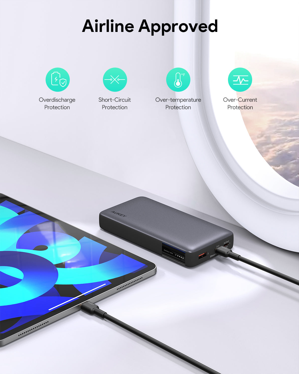 Batterie externe portable AUKEY PB-Y42 30 W 20 000 mAh 