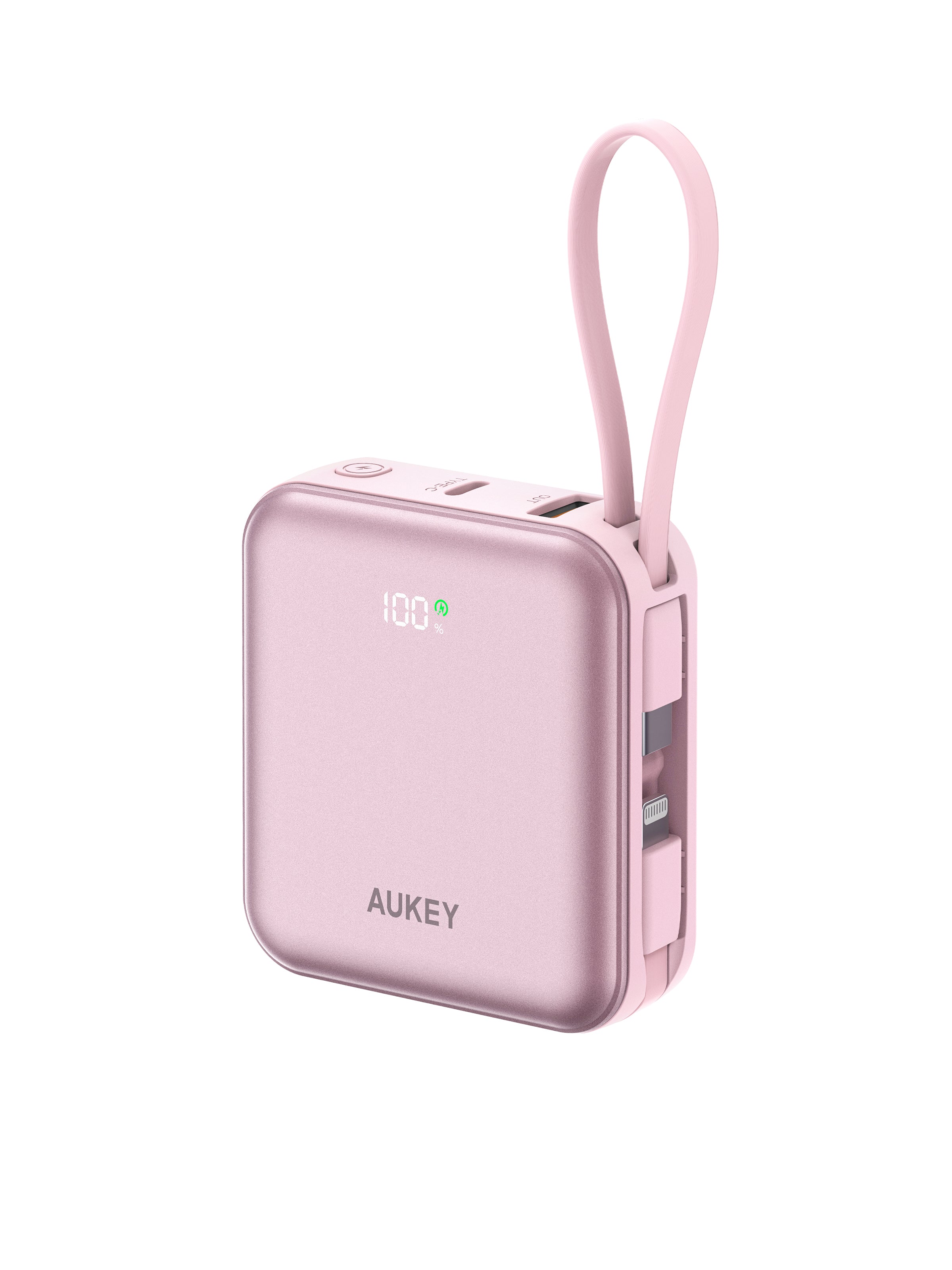 AUKEY Swivel Mini L 10000 22.5W 10000mAh Power Bank with Built-in USB-C and Lightning Cables PB-Y91L