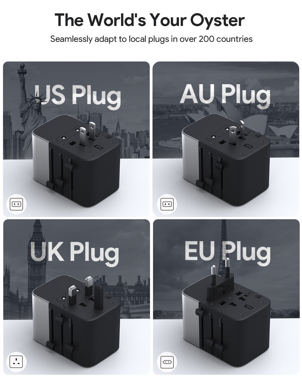 AUKEY PA-TA08A 65W GaN Universal Adapter