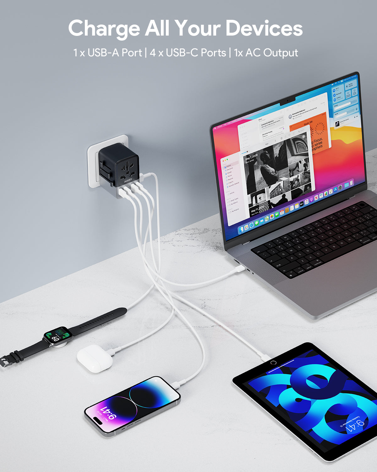 AUKEY PA-TA08A 65W GaN Universal Adapter