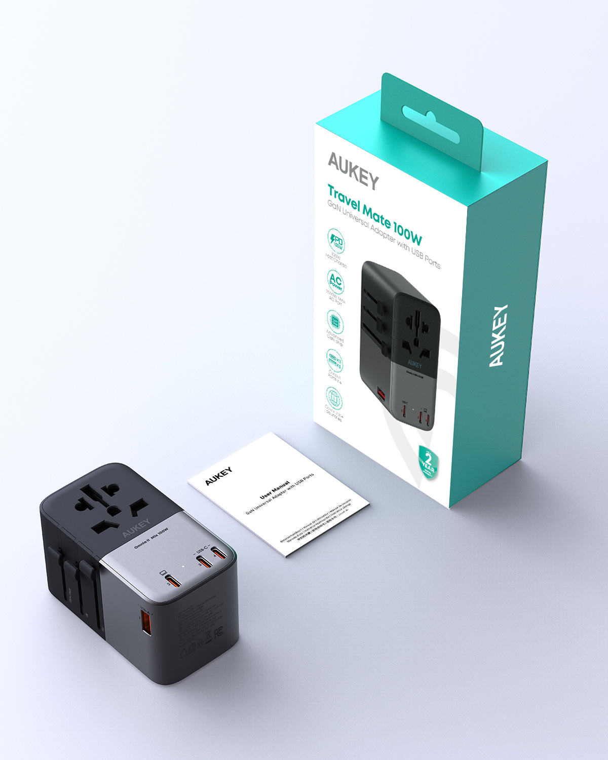 AUKEY  PA-TA09A 100W GaN Universal Adapter